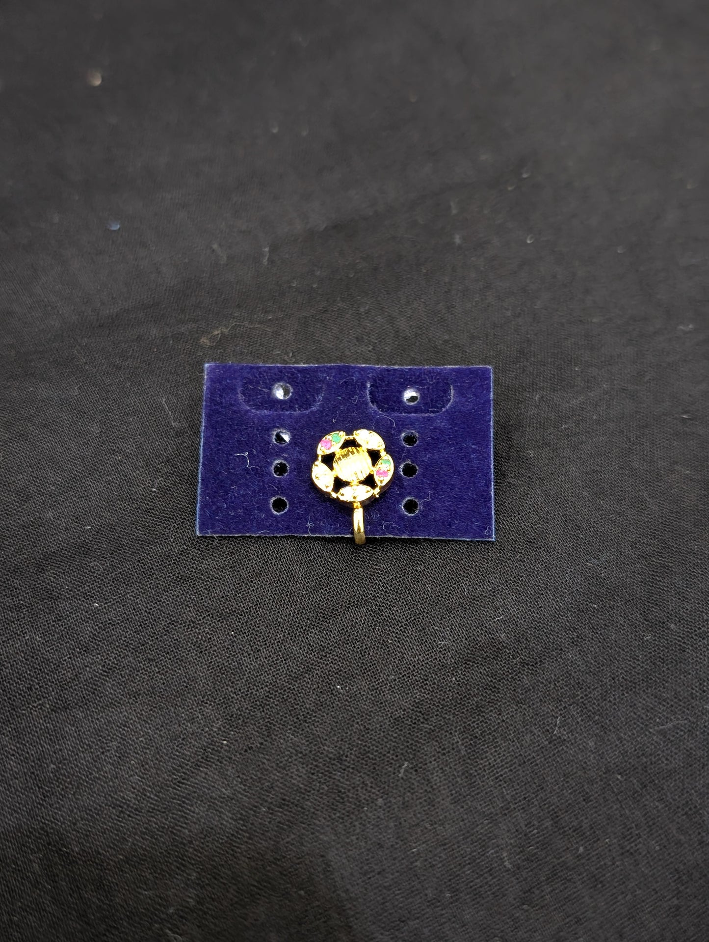 Medium size CZ stone Clip on Nose pin