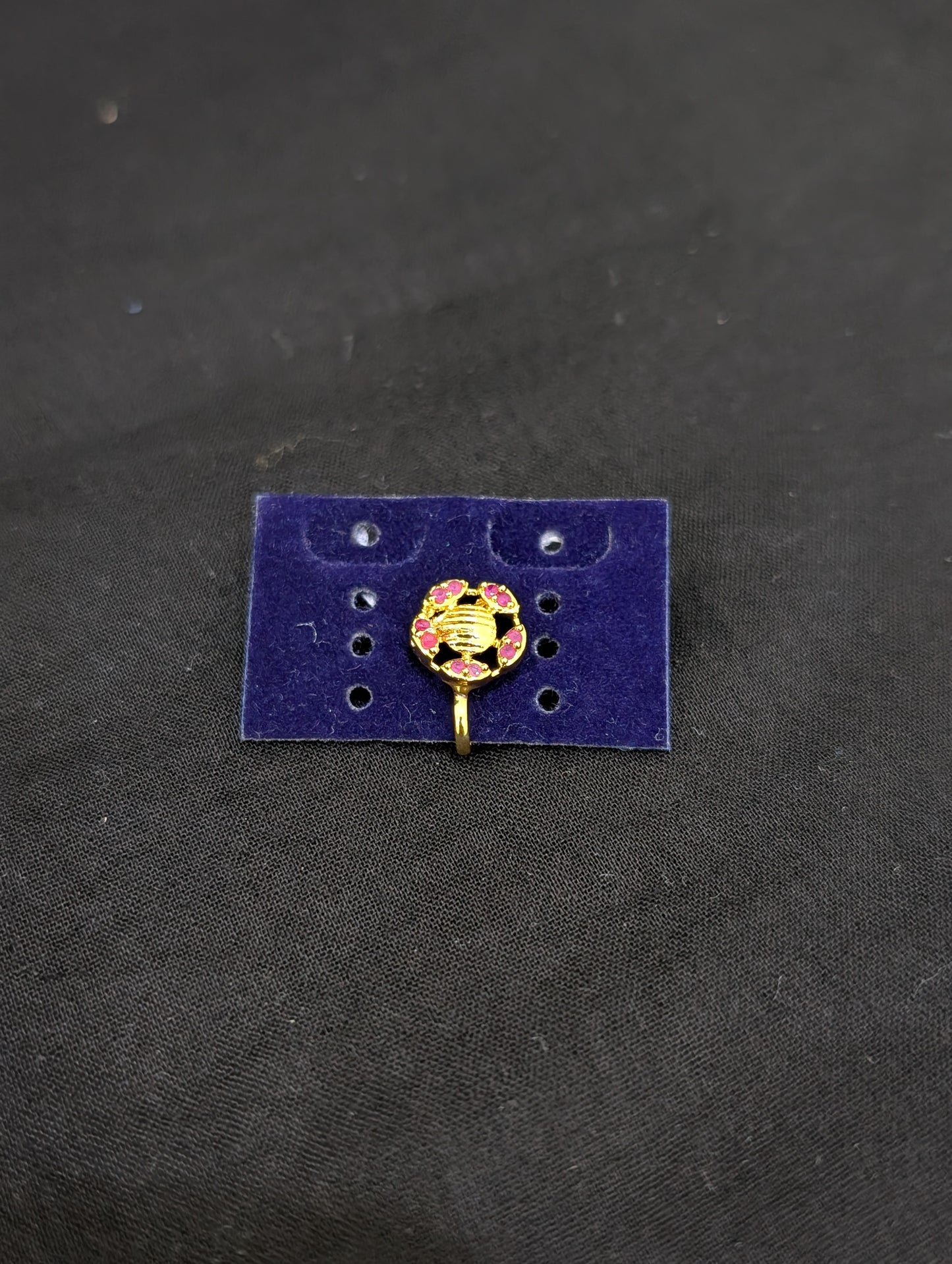 Medium size CZ stone Clip on Nose pin