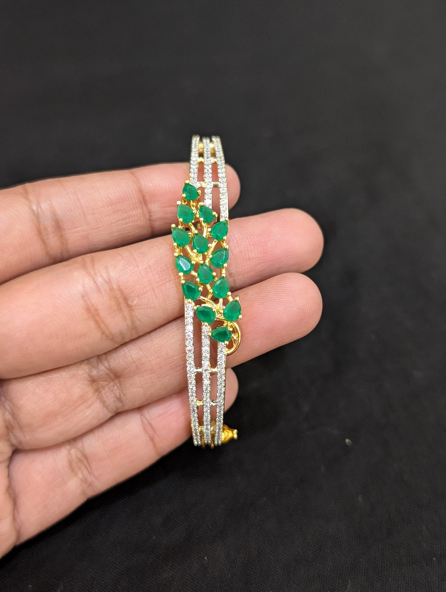 CZ stone One gram gold Bangle Bracelet - Design 29