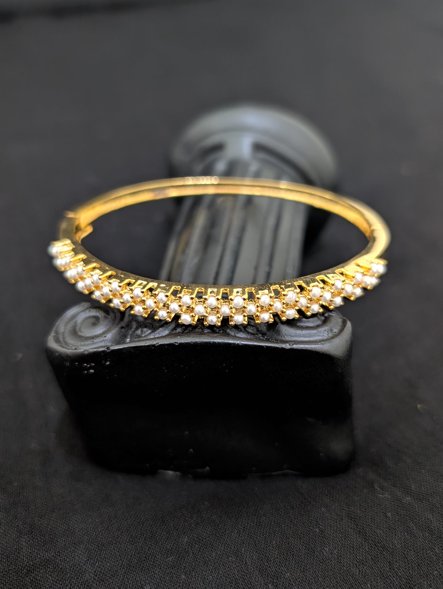 CZ stone One gram gold Bangle Bracelet - Design 32 - Simpliful
