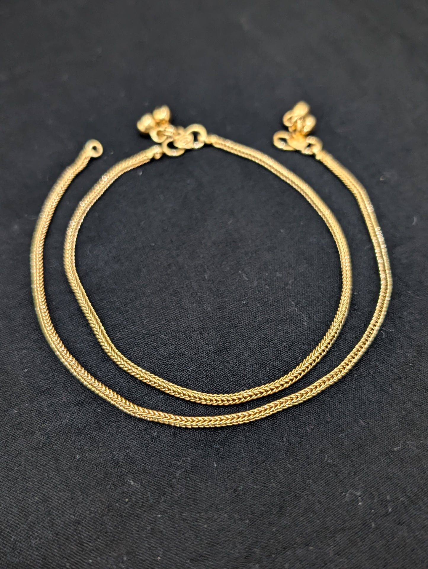 Gold plated thin delicate Anklets