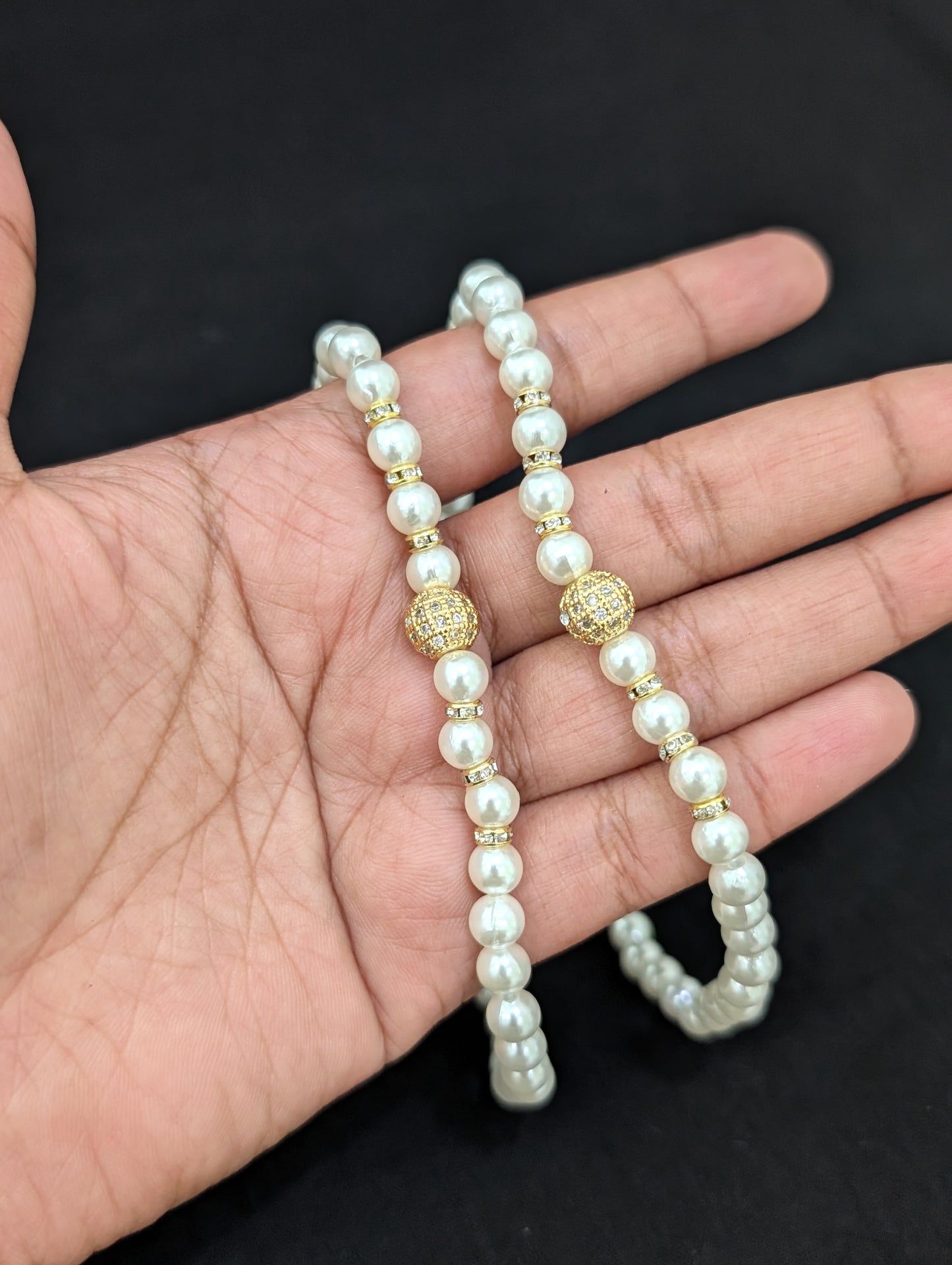 Faux pearl Simple CZ Anklets