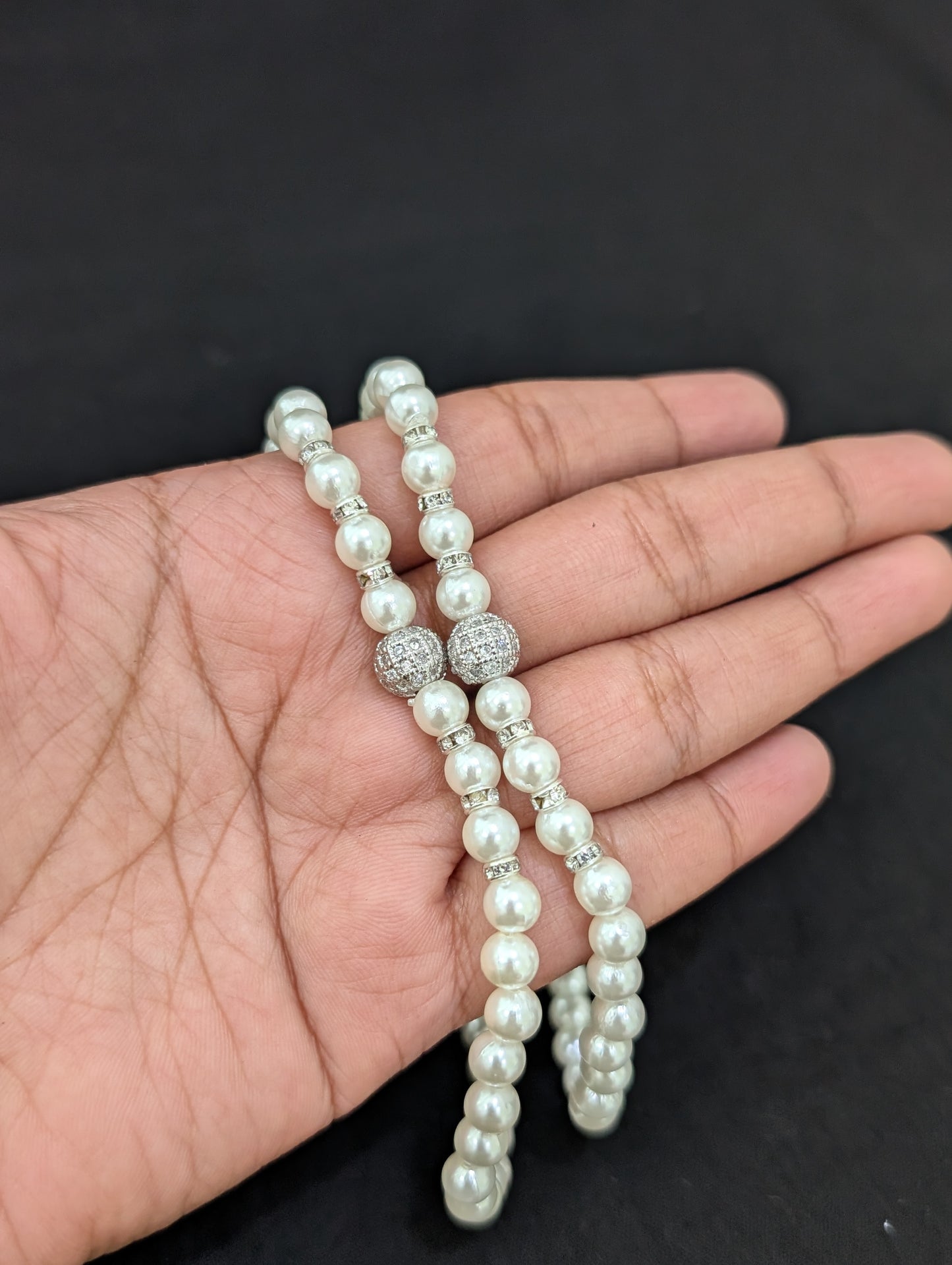 Faux pearl Simple CZ Anklets
