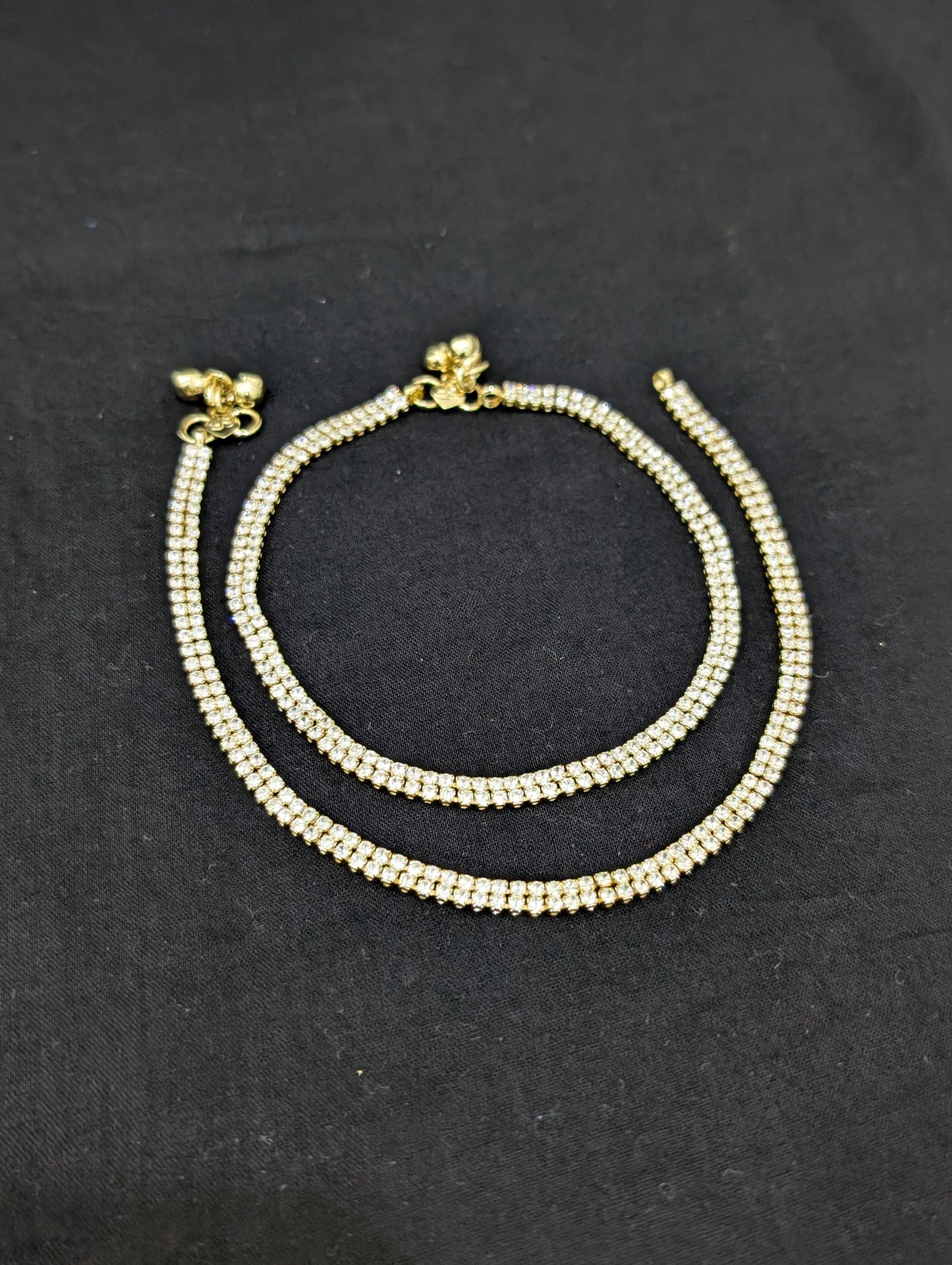 Dual line Simple CZ Anklets