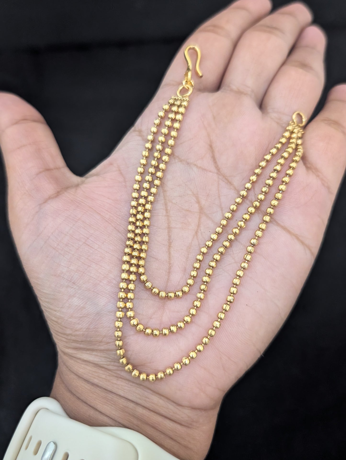 Triple layer ball chain Earrings chain / Maatal / Kaan Chain