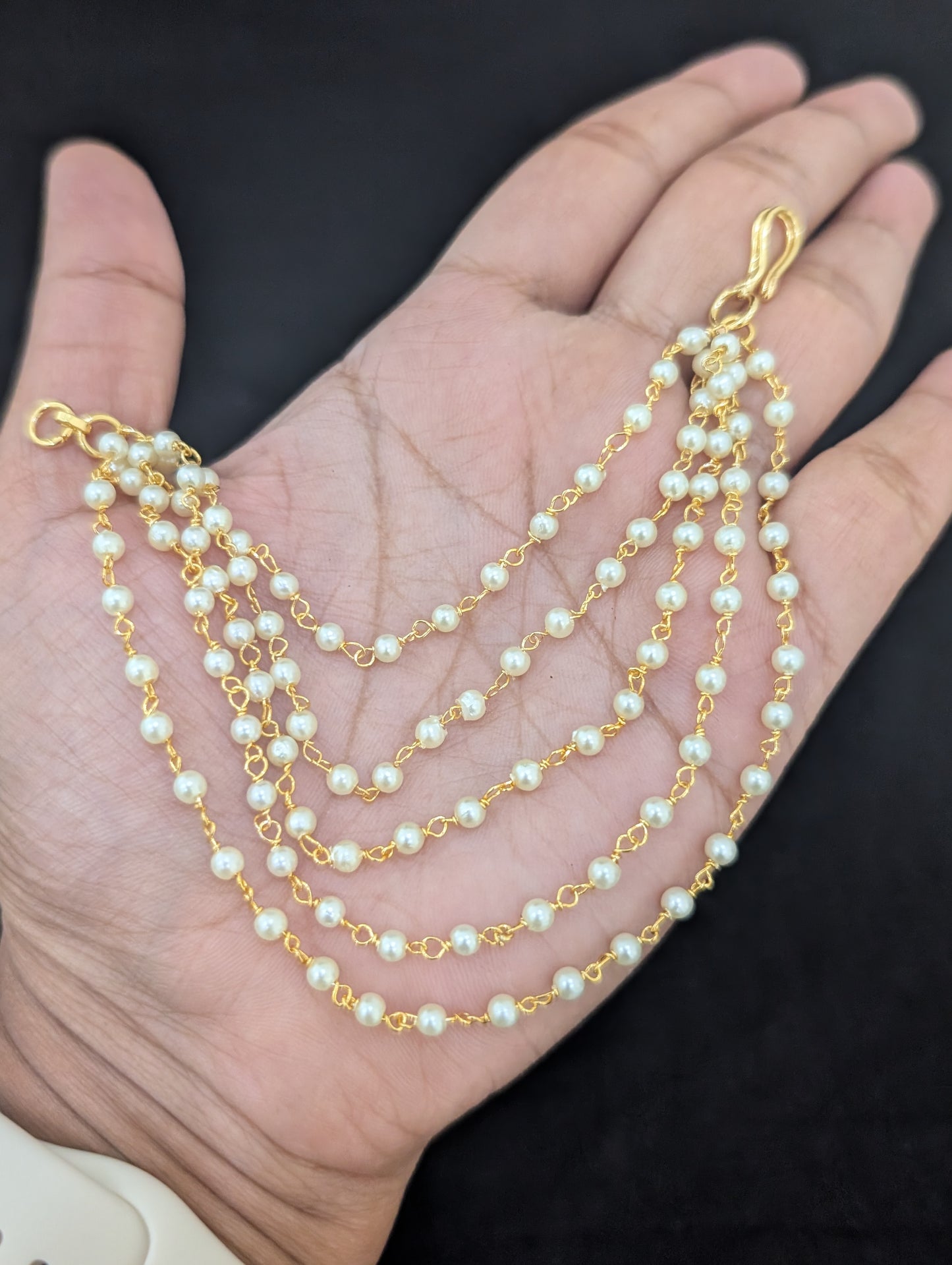 Five layer mini pearl chain Earrings chain / Maatal / Kaan Chain