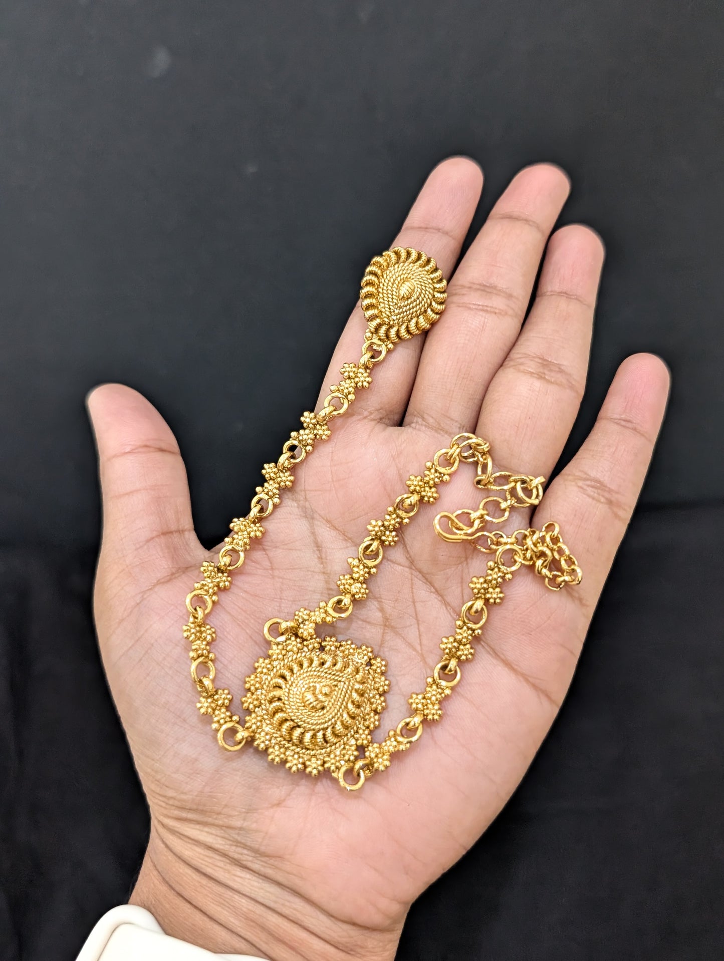 Gold plated Haath Phool / Bracelet Ring Combo / Ring Chain Bracelet - D2