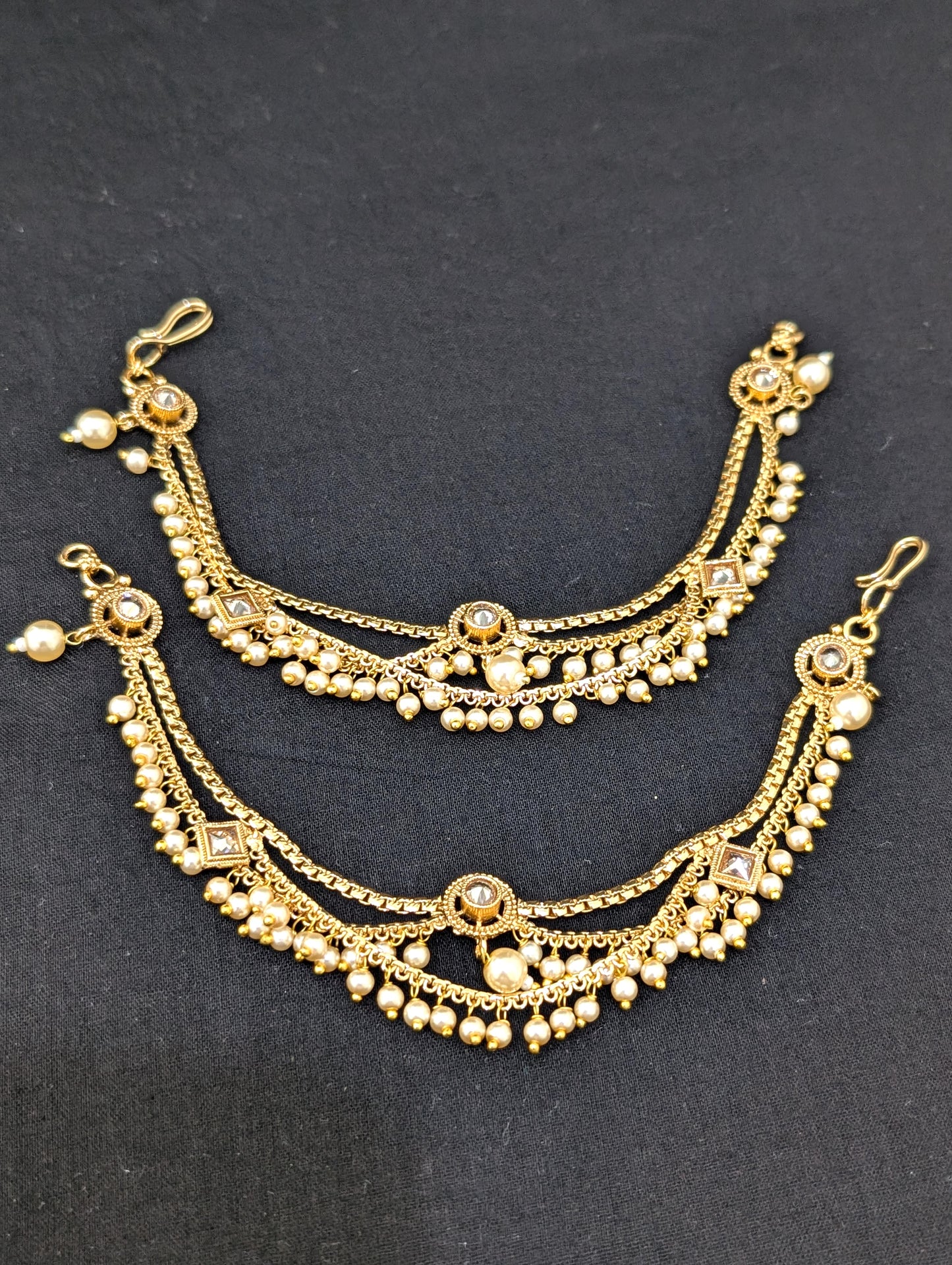 Dual layer link chain Polki Earrings chain / Maatal / Kaan Chain