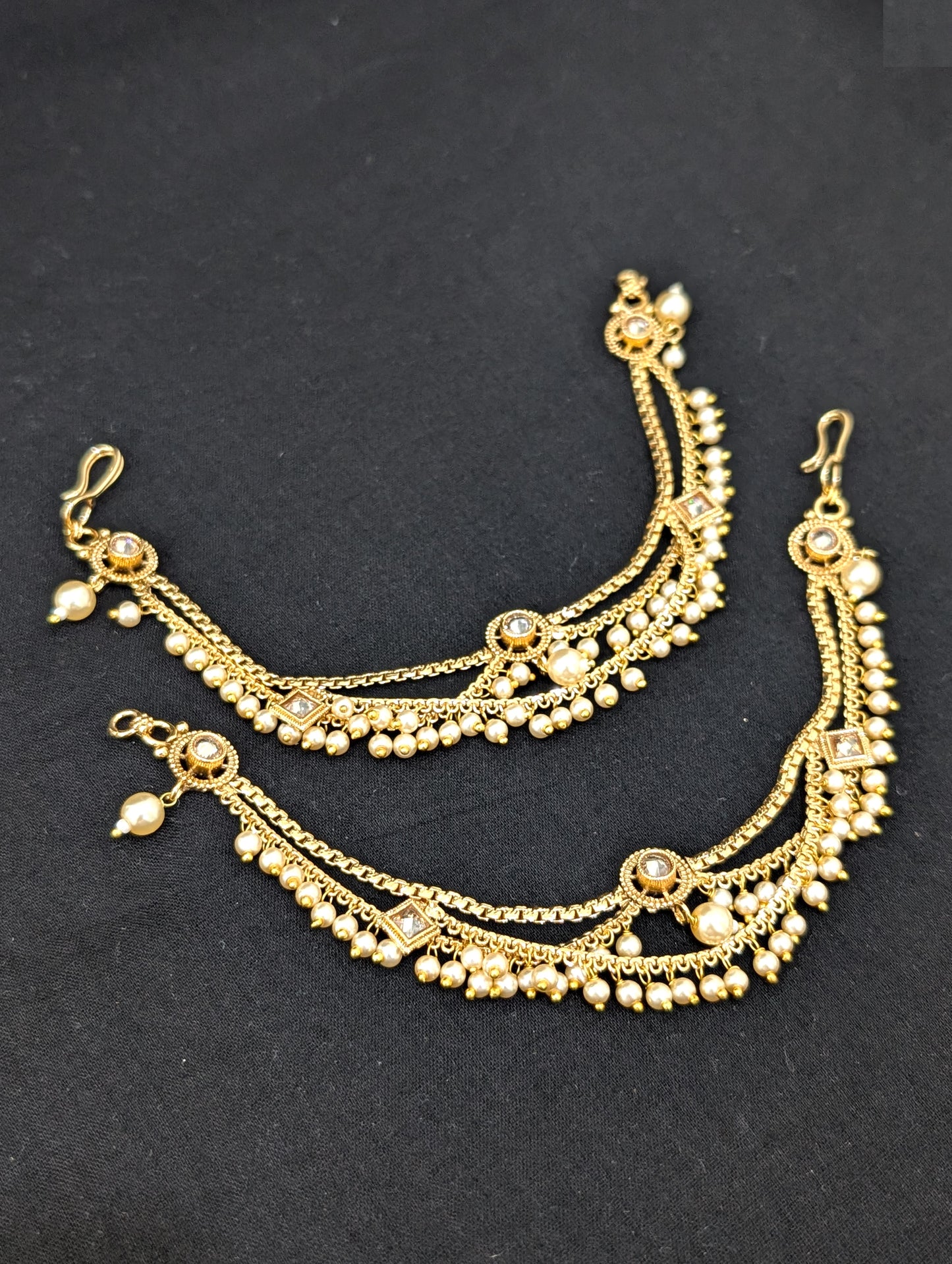 Dual layer link chain Polki Earrings chain / Maatal / Kaan Chain