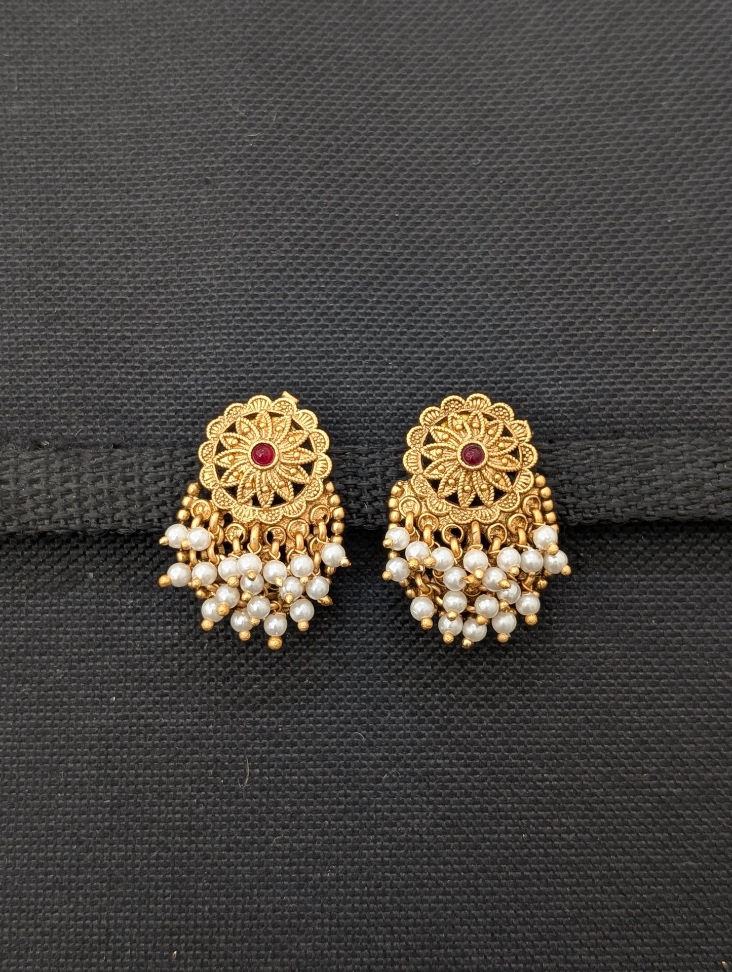 Flower design Antique Chandbali Earrings