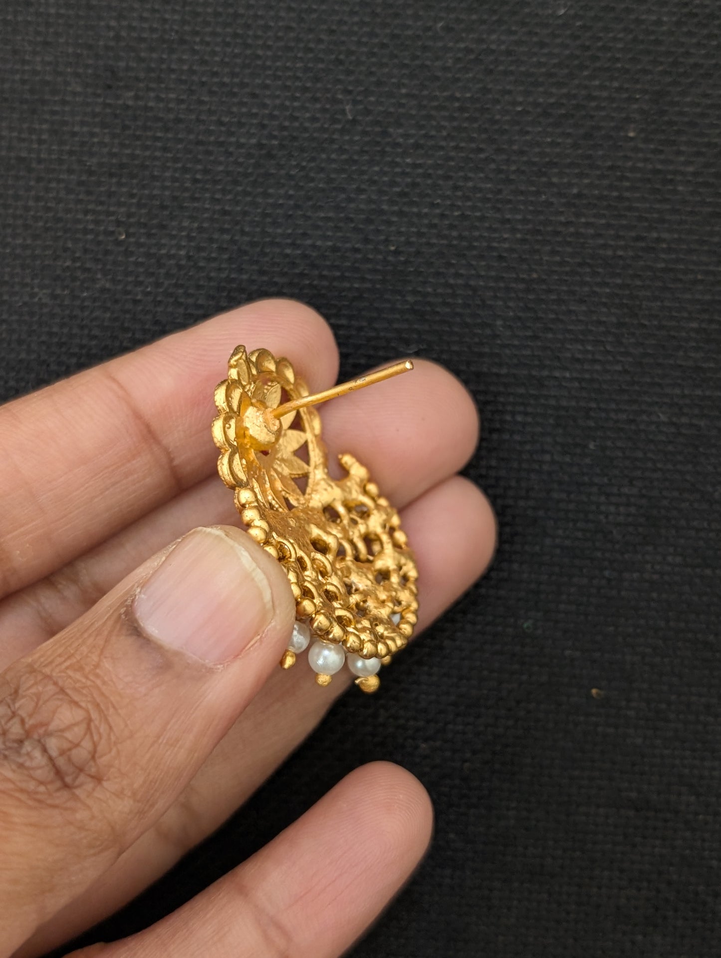 Flower design Antique Chandbali Earrings