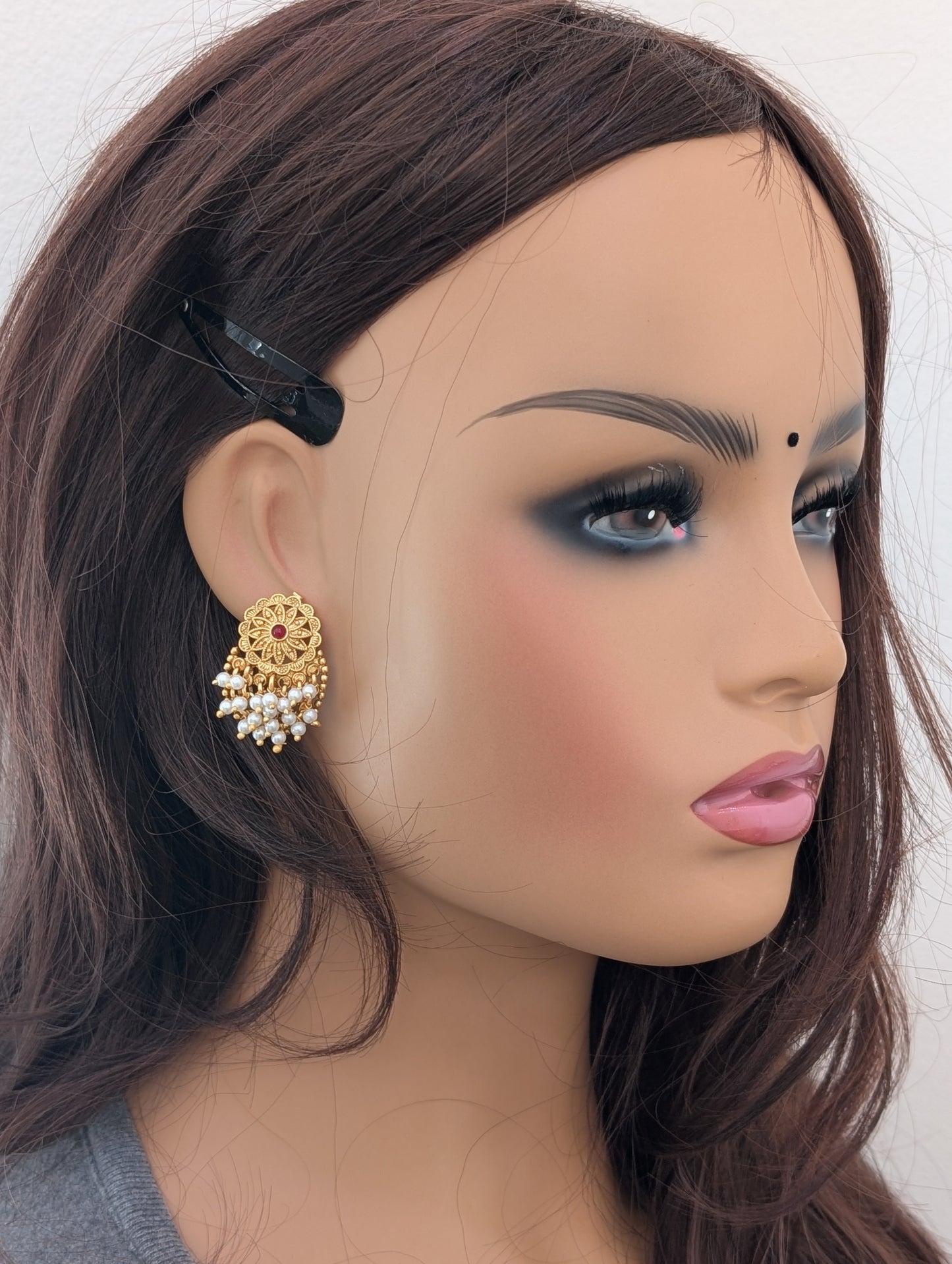 Flower design Antique Chandbali Earrings
