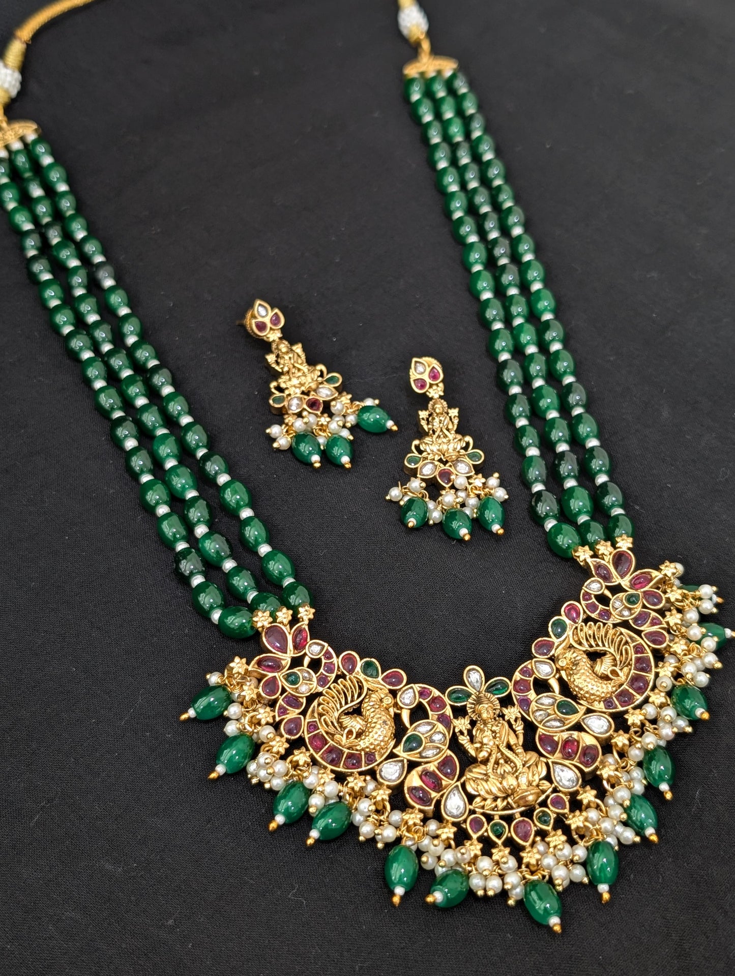 Kemp Mid length Beaded Necklace and Earrings set
