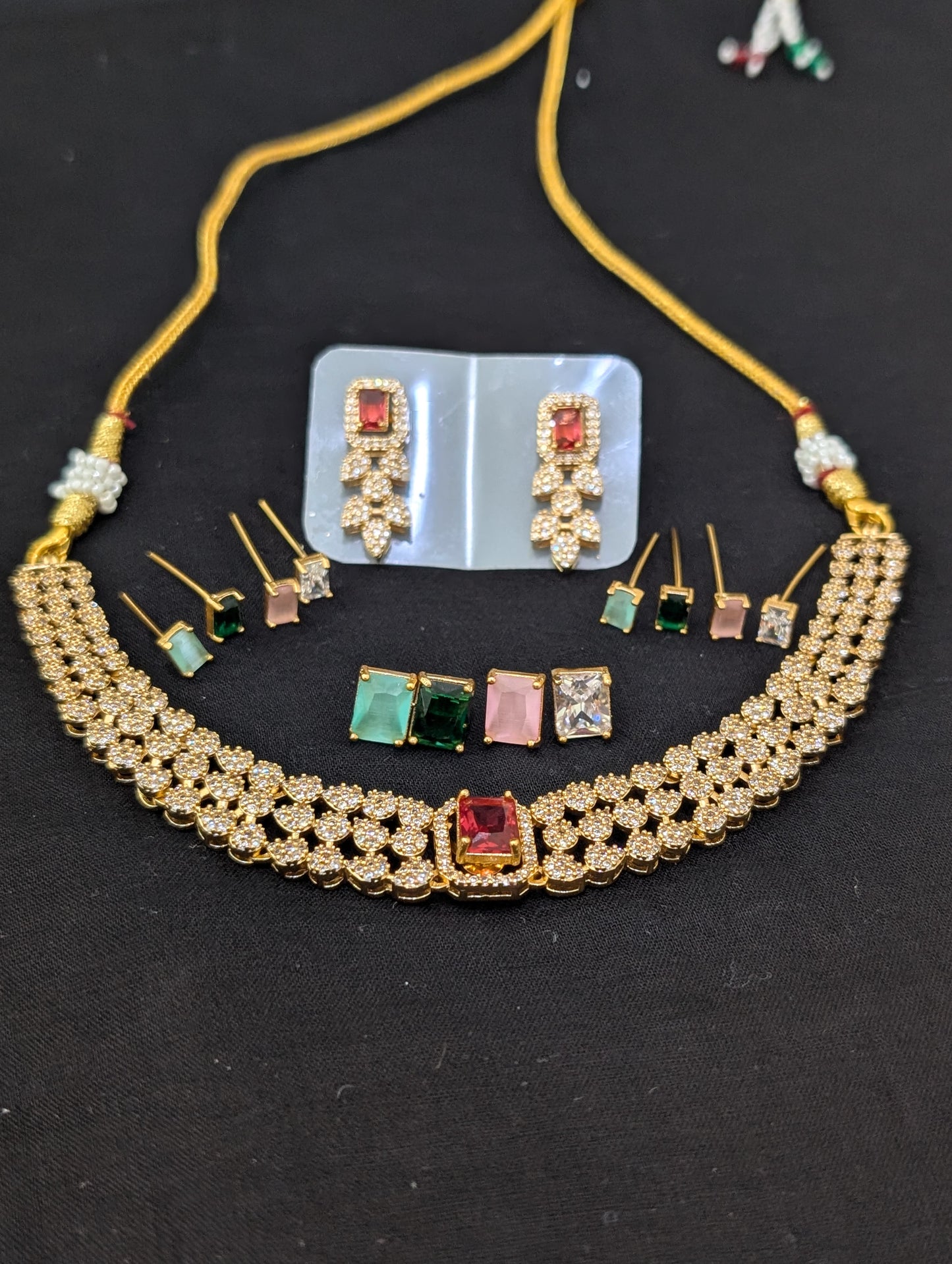 5 Colors changing Choker Necklace and Earrings set