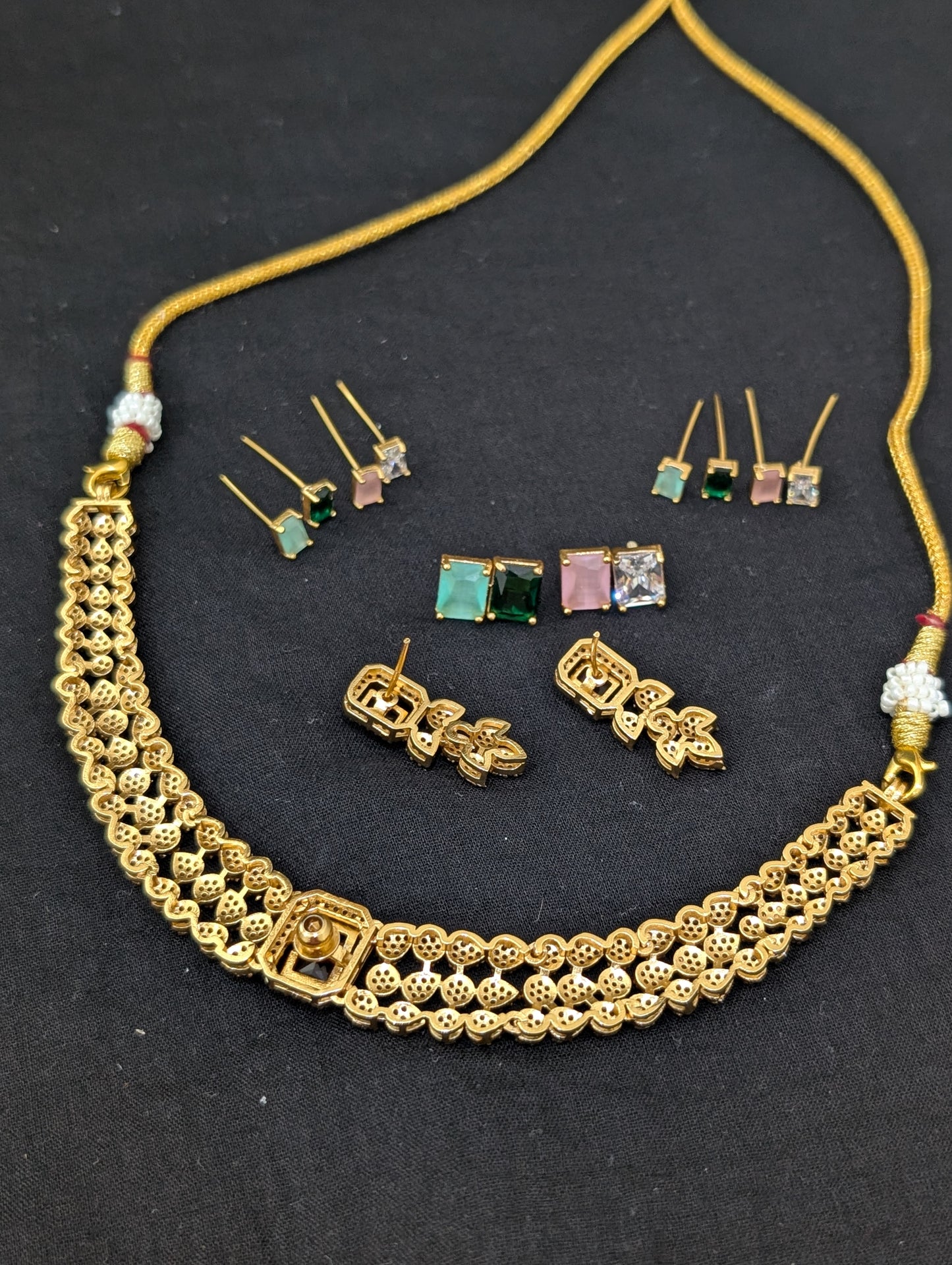 5 Colors changing Choker Necklace and Earrings set