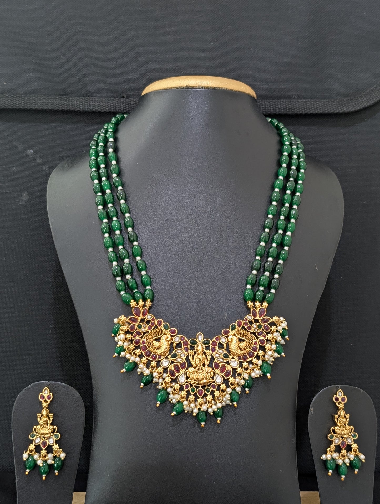 Kemp Mid length Beaded Necklace and Earrings set