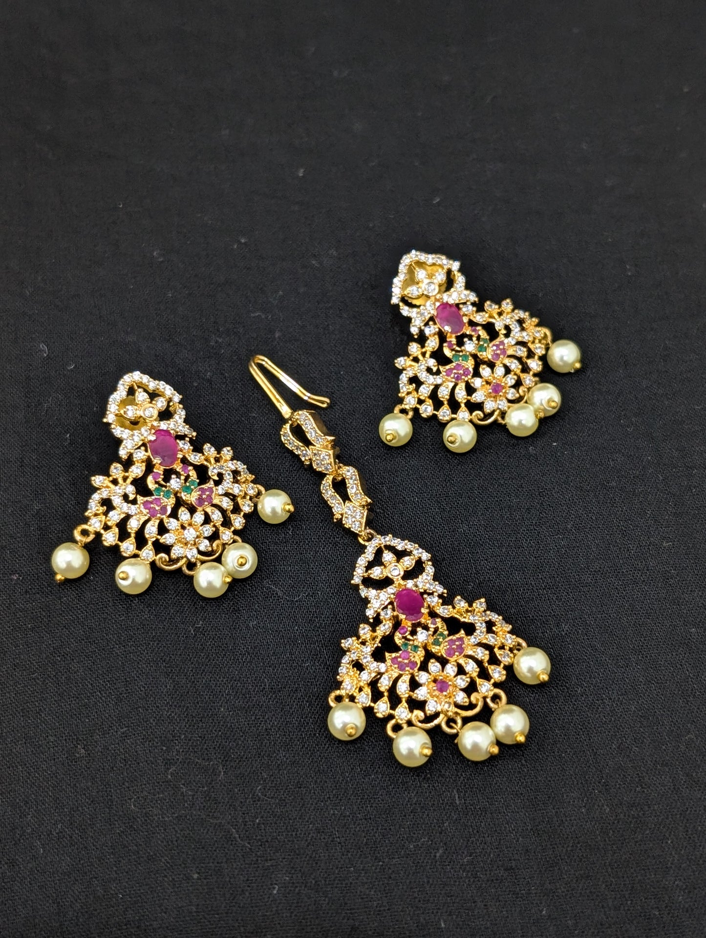 One gram gold plated CZ Mini Bridal Set