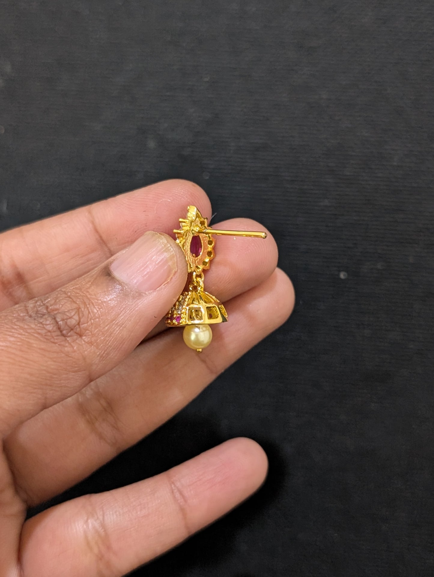 Small CZ Jhumka Earrings - D5