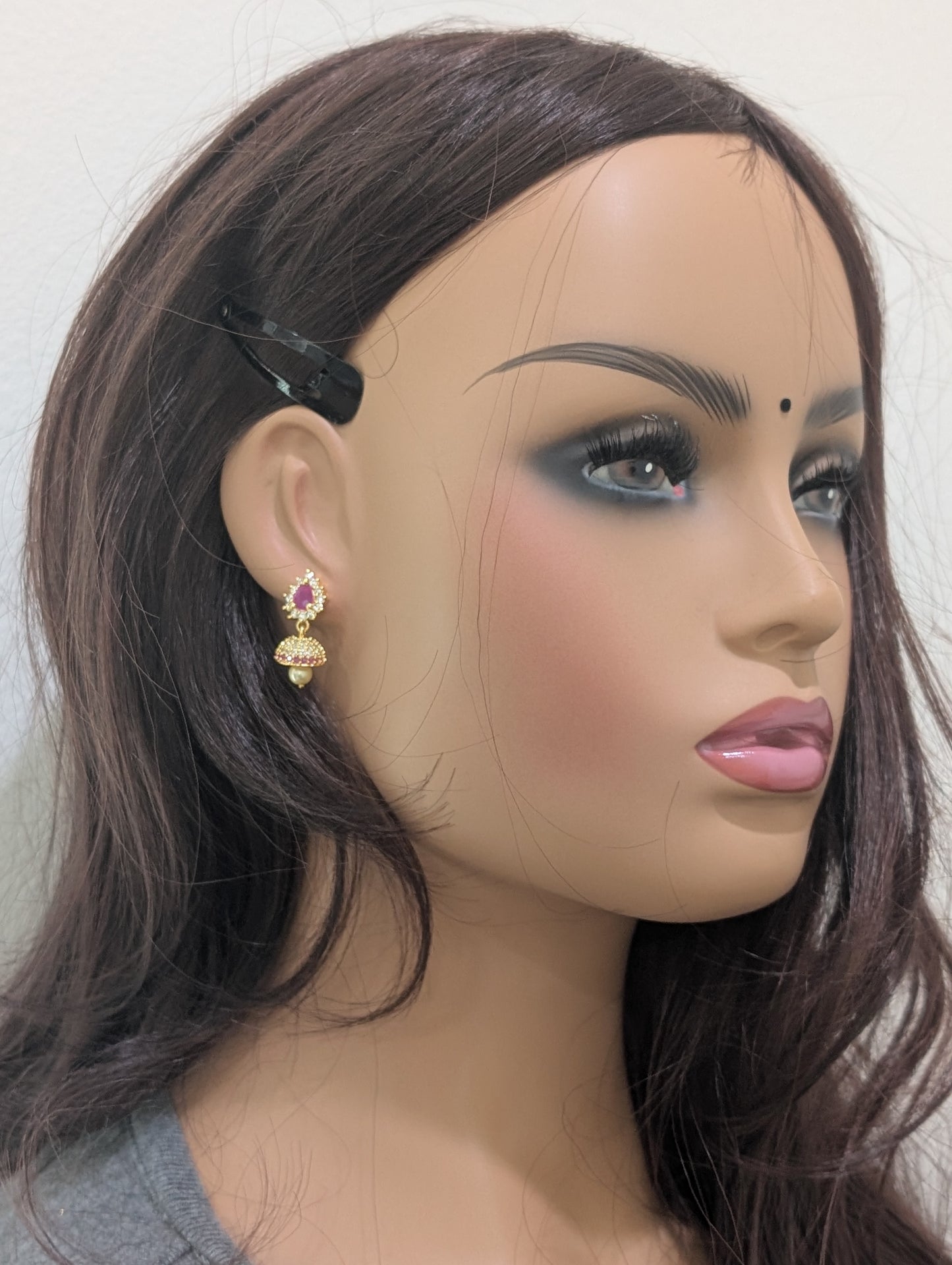 Small CZ Jhumka Earrings - D5