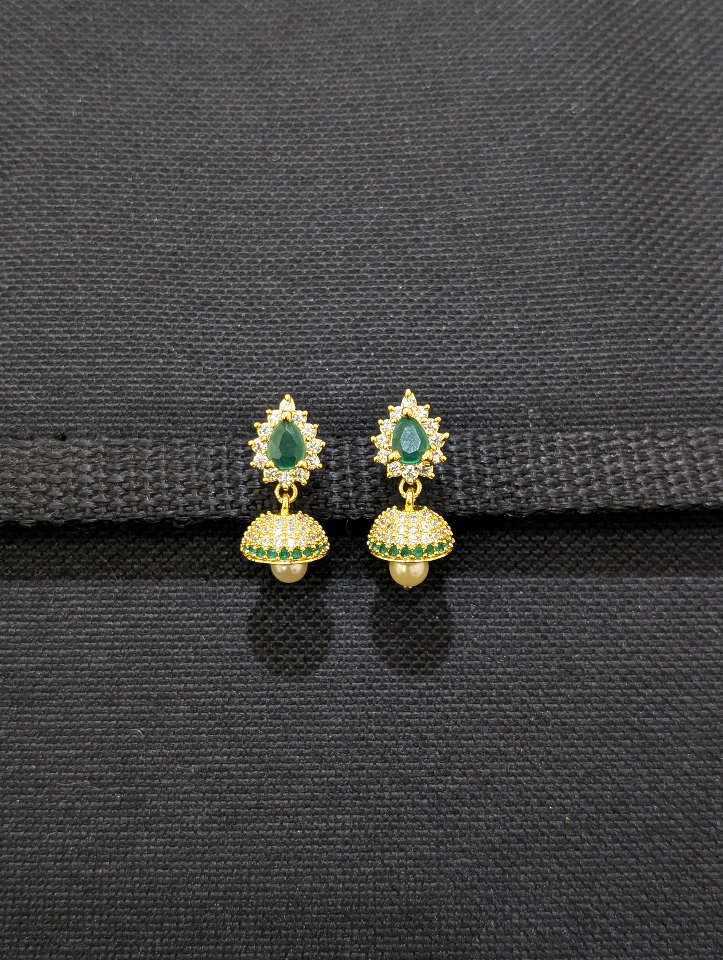 Small CZ Jhumka Earrings - D5