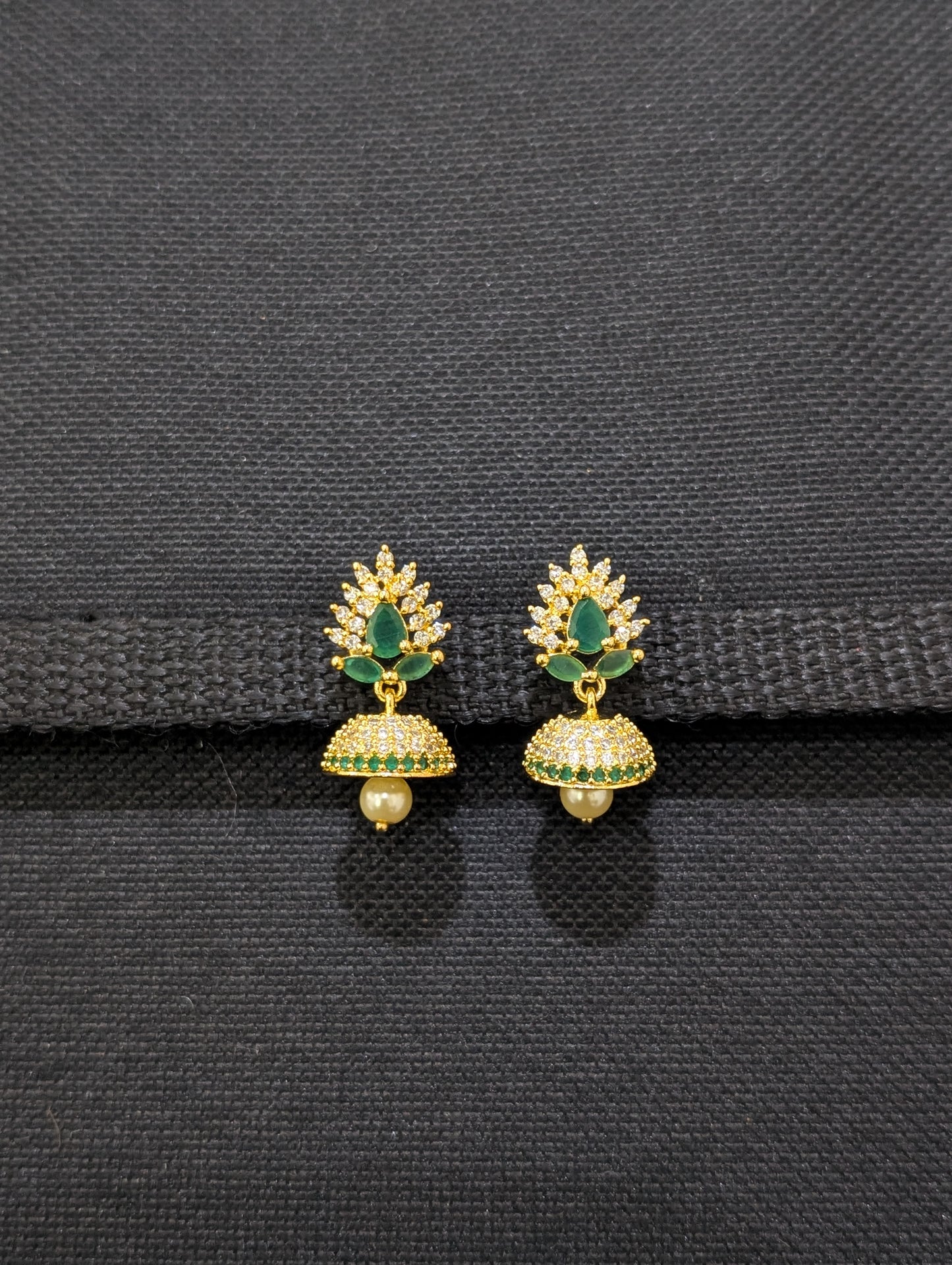 Small CZ Jhumka Earrings - D6