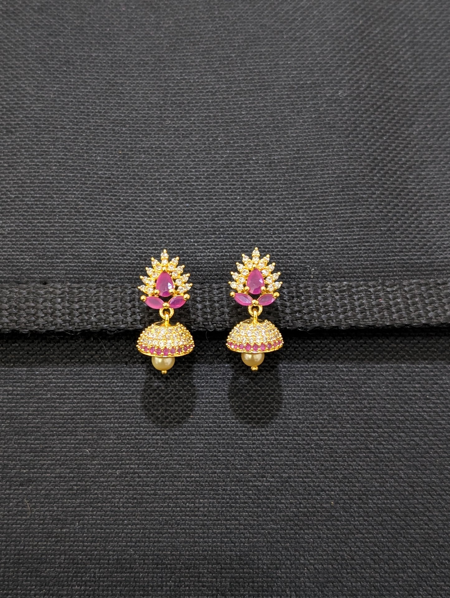 Small CZ Jhumka Earrings - D6