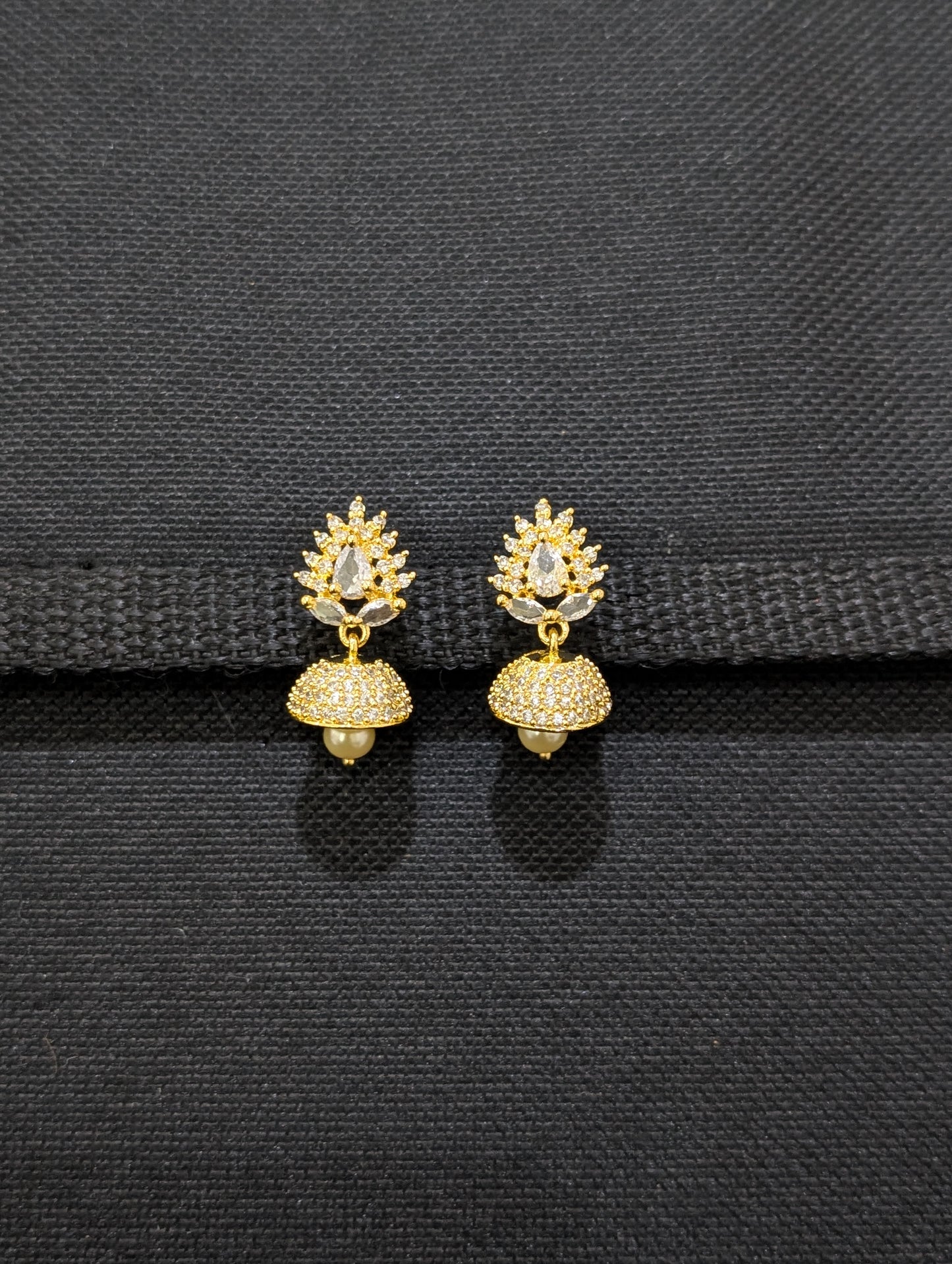 Small CZ Jhumka Earrings - D6