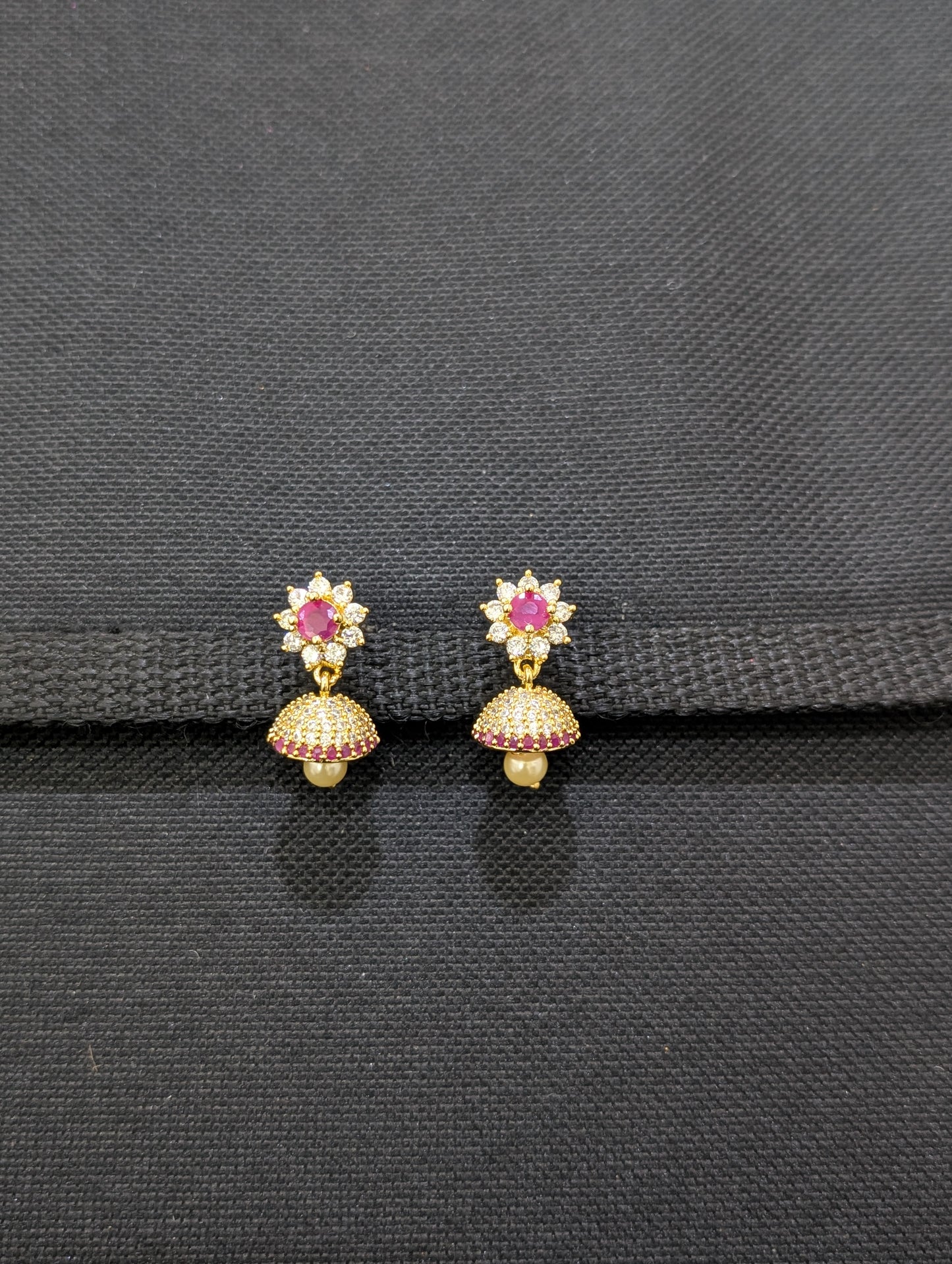 Small CZ Jhumka Earrings - D8