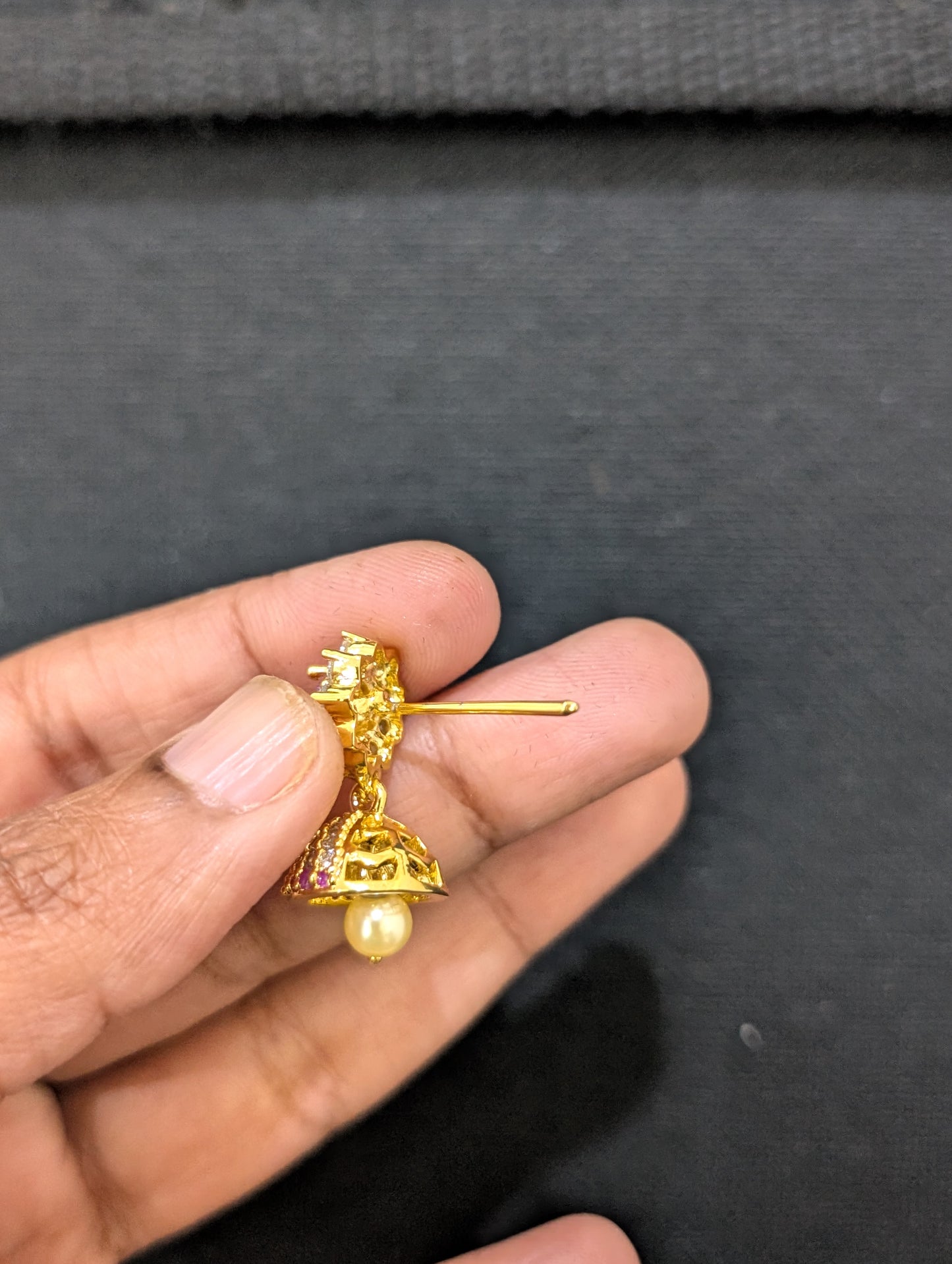 Small CZ Jhumka Earrings - D8