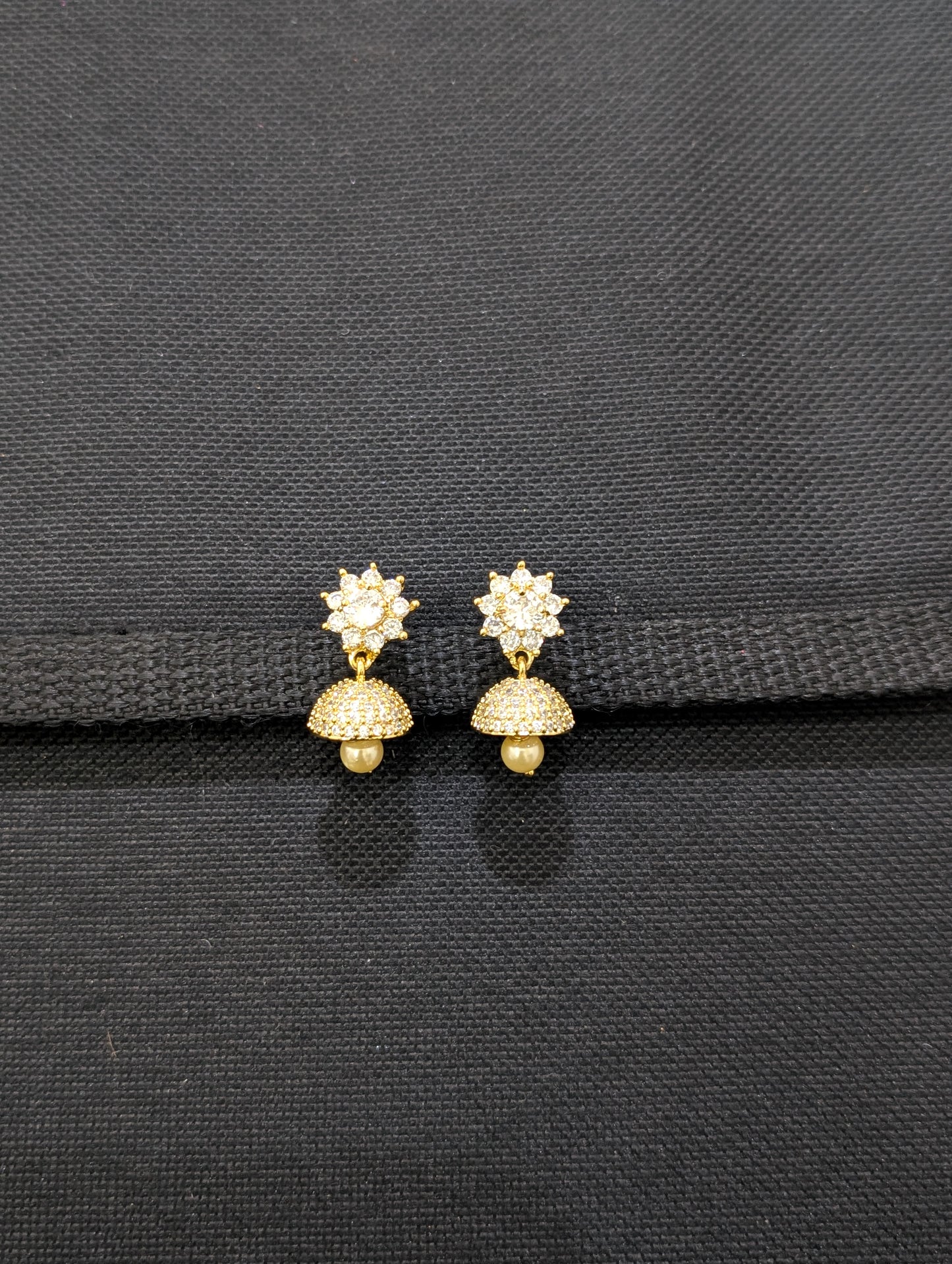Small CZ Jhumka Earrings - D8