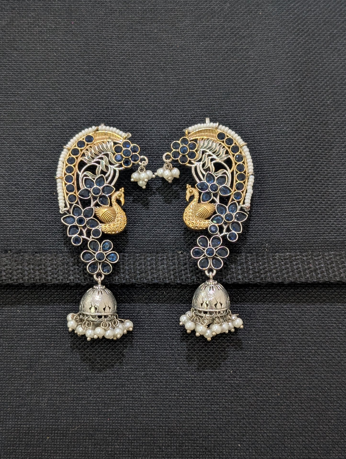 Dual tone Kemp Cuff Jhumka earrings