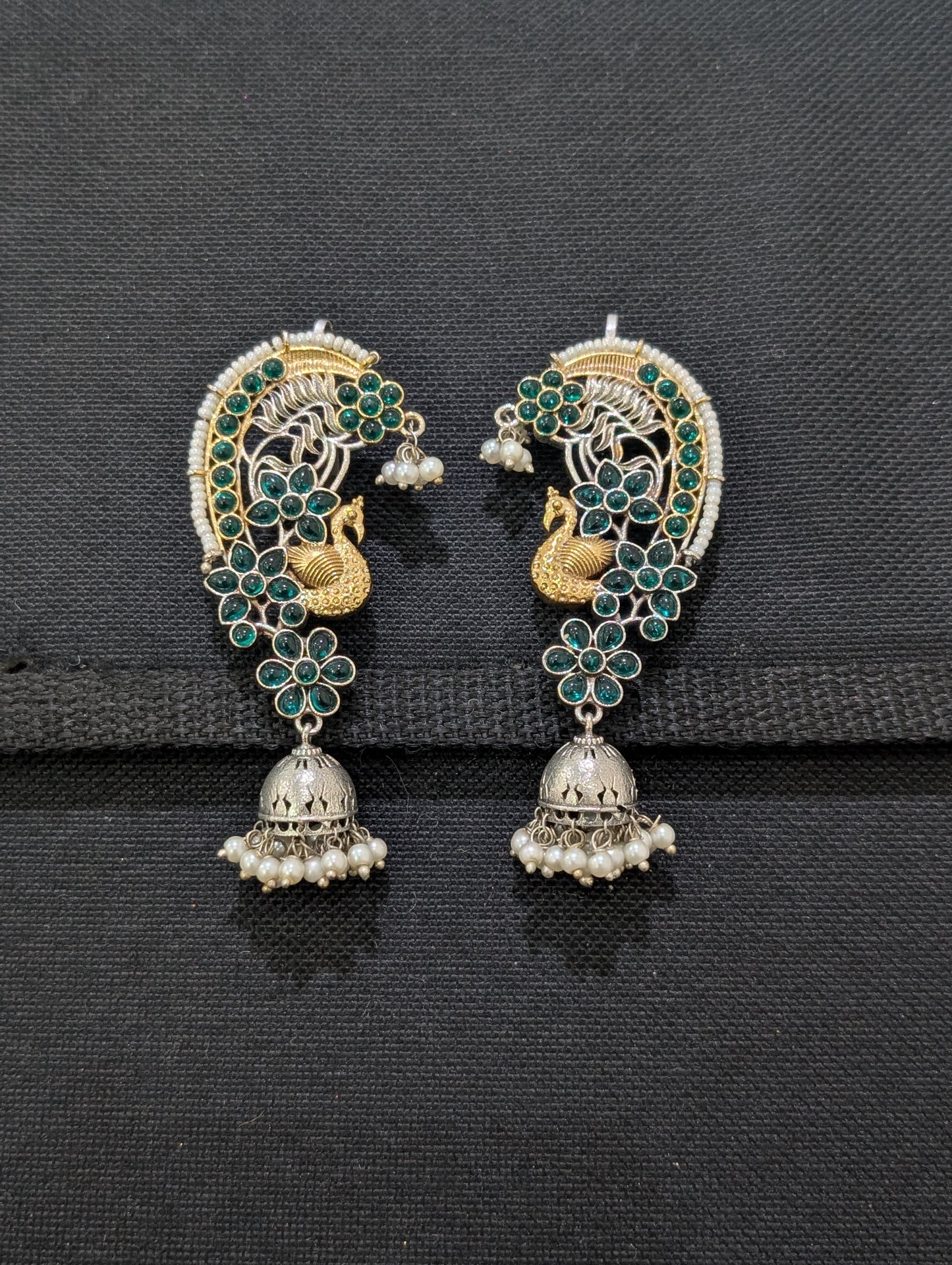 Dual tone Kemp Cuff Jhumka earrings