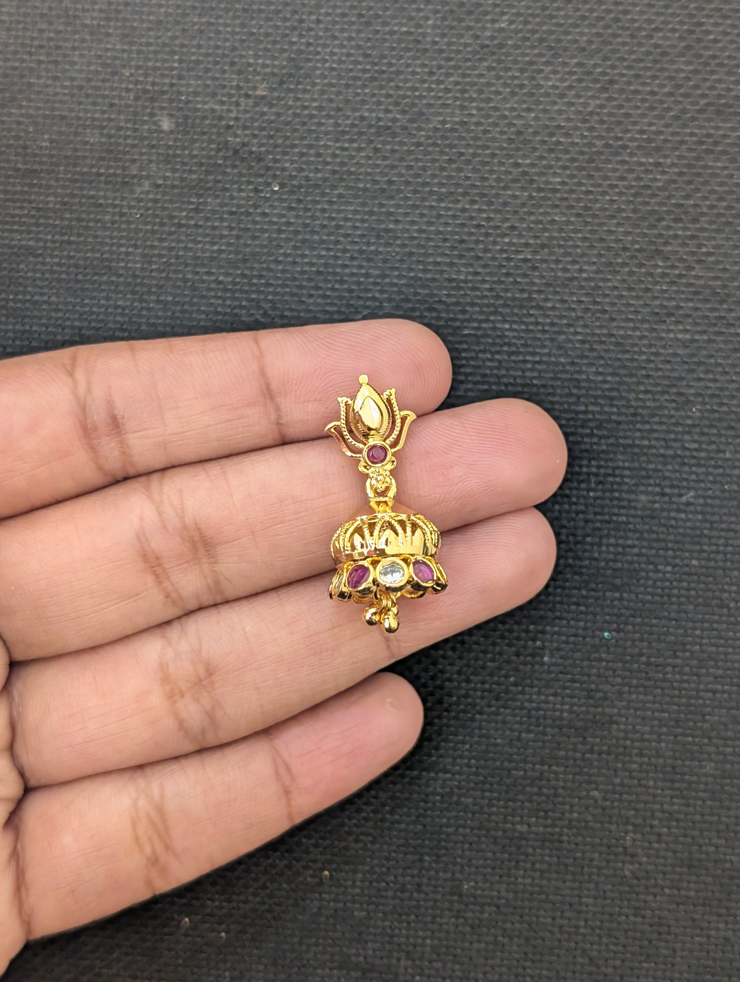 Micro gold plated Small CZ Jhumka Earrings