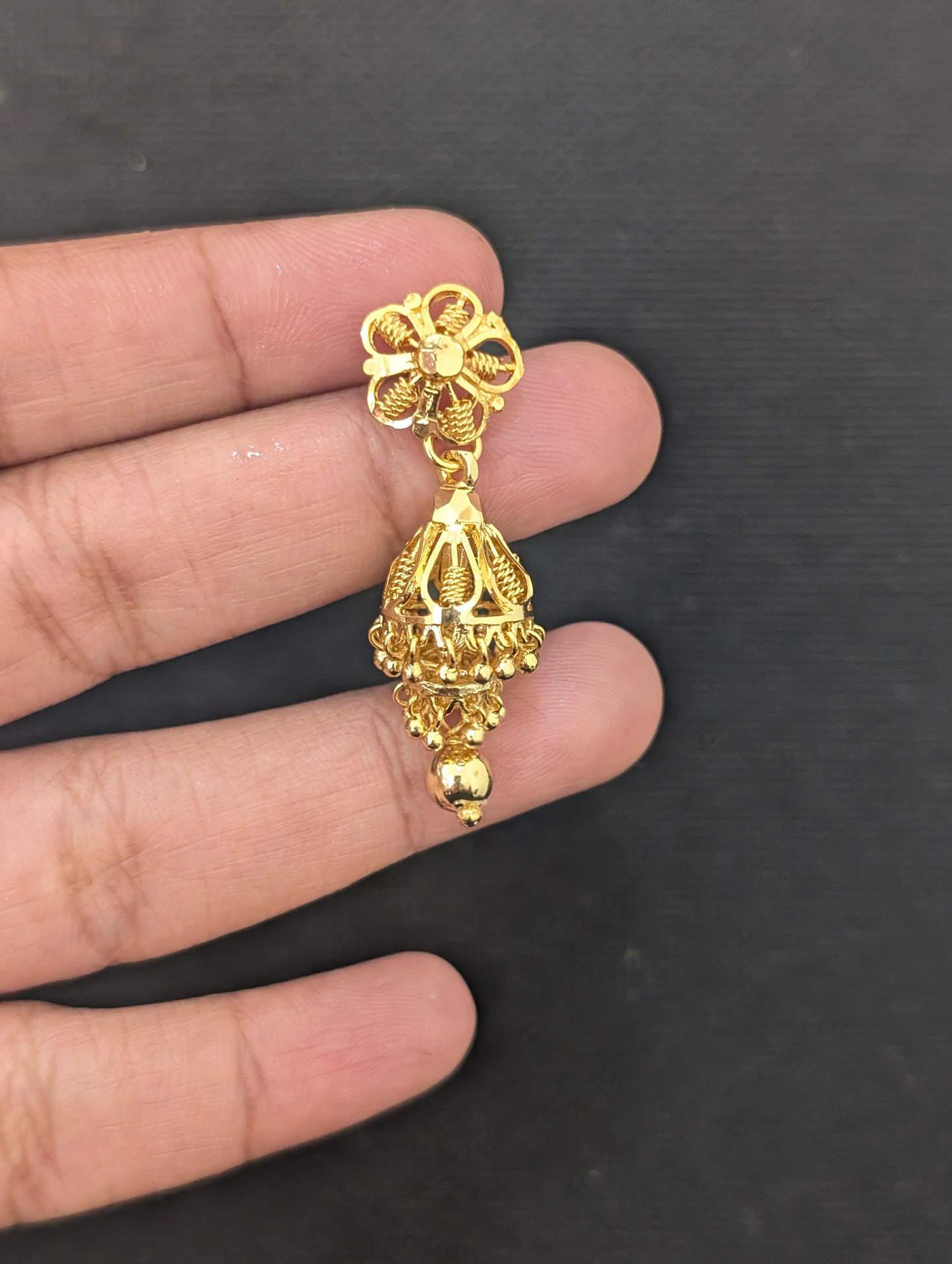 Micro gold plated Double layer Jhumka Earrings