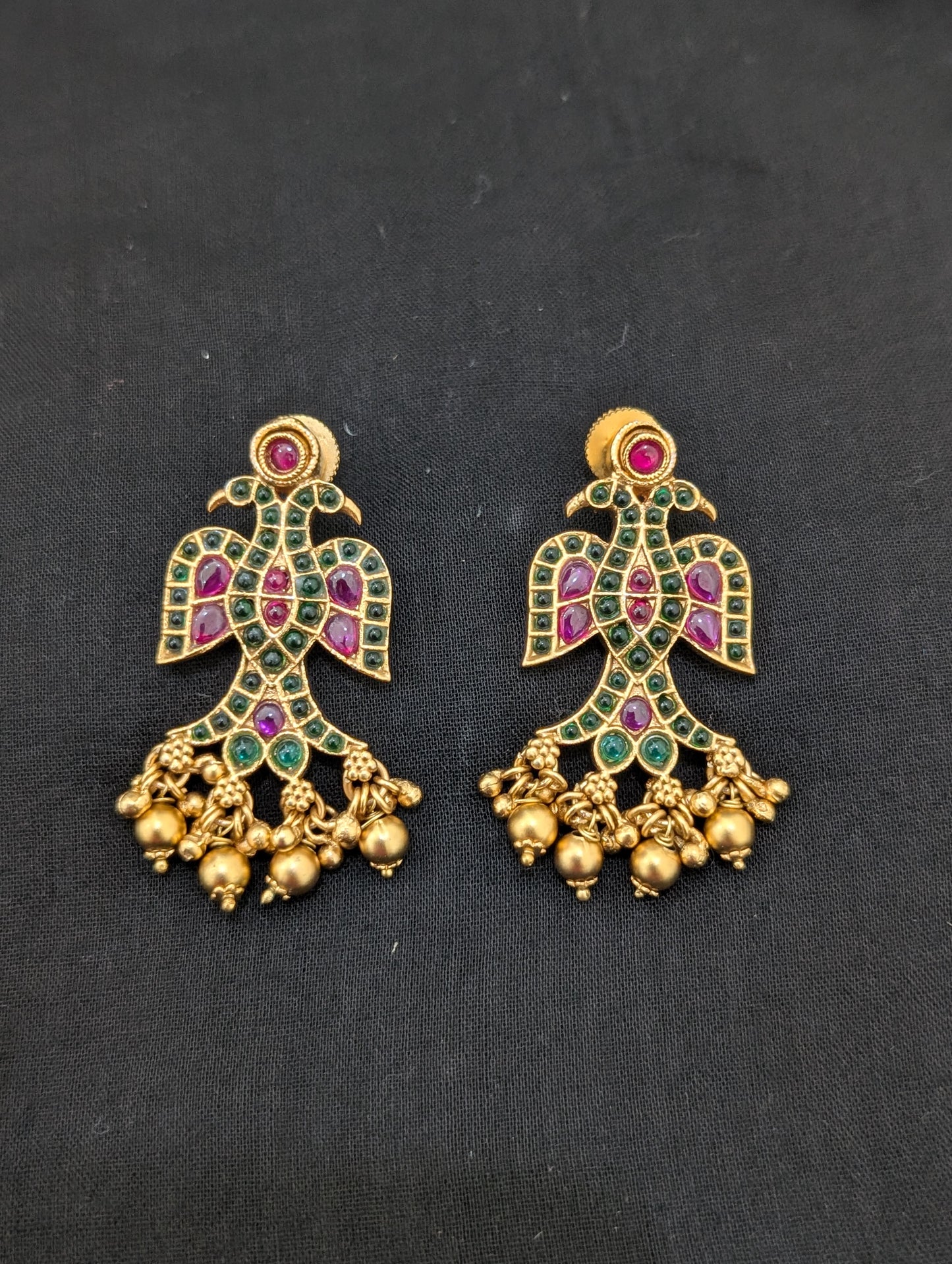 Peacock design Antique Chandbali Earrings