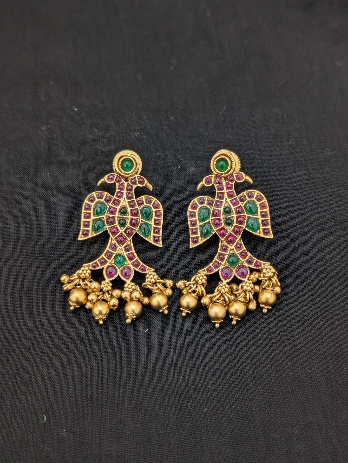 Peacock design Antique Chandbali Earrings