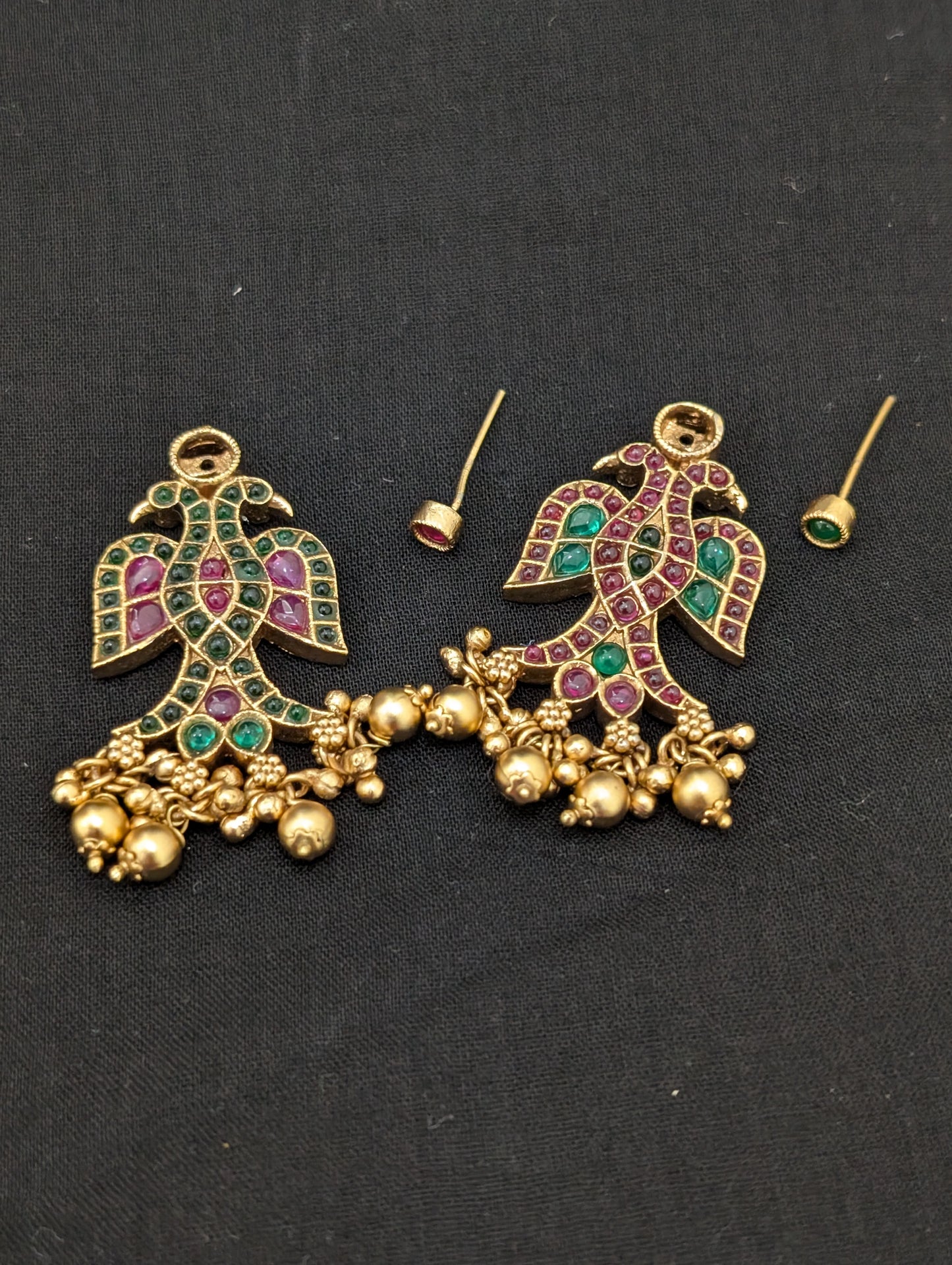 Peacock design Antique Chandbali Earrings
