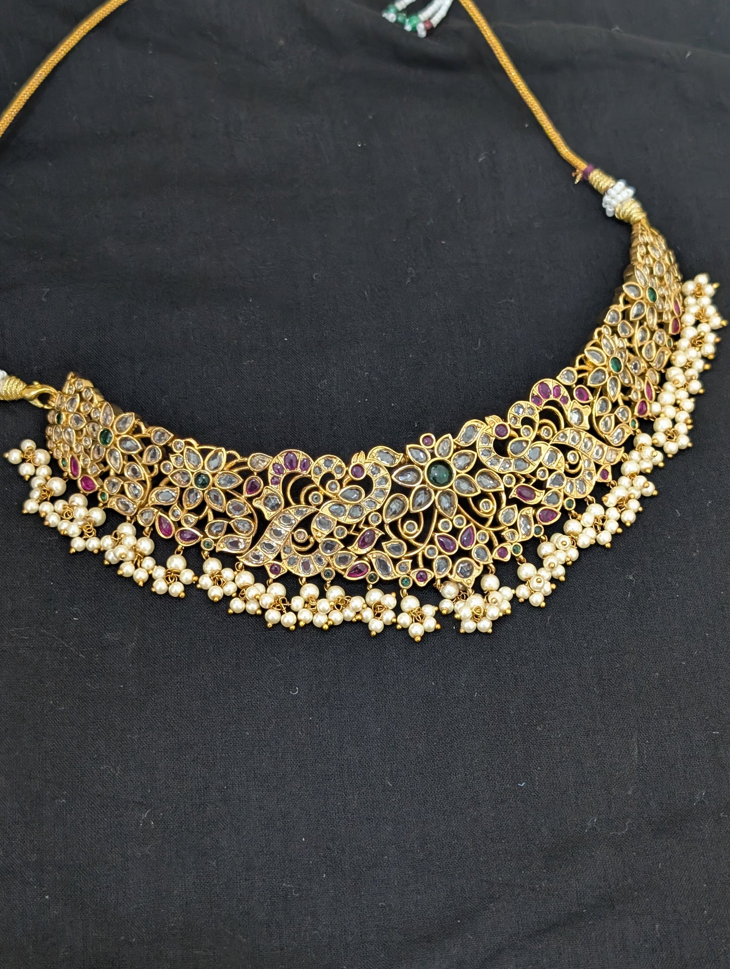 Kemp stone Grand Choker Necklace and Earrings set