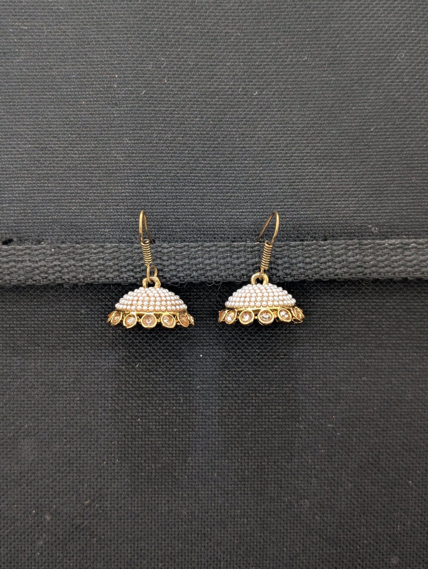 Mehandi Gold plated hook drop small jhumka