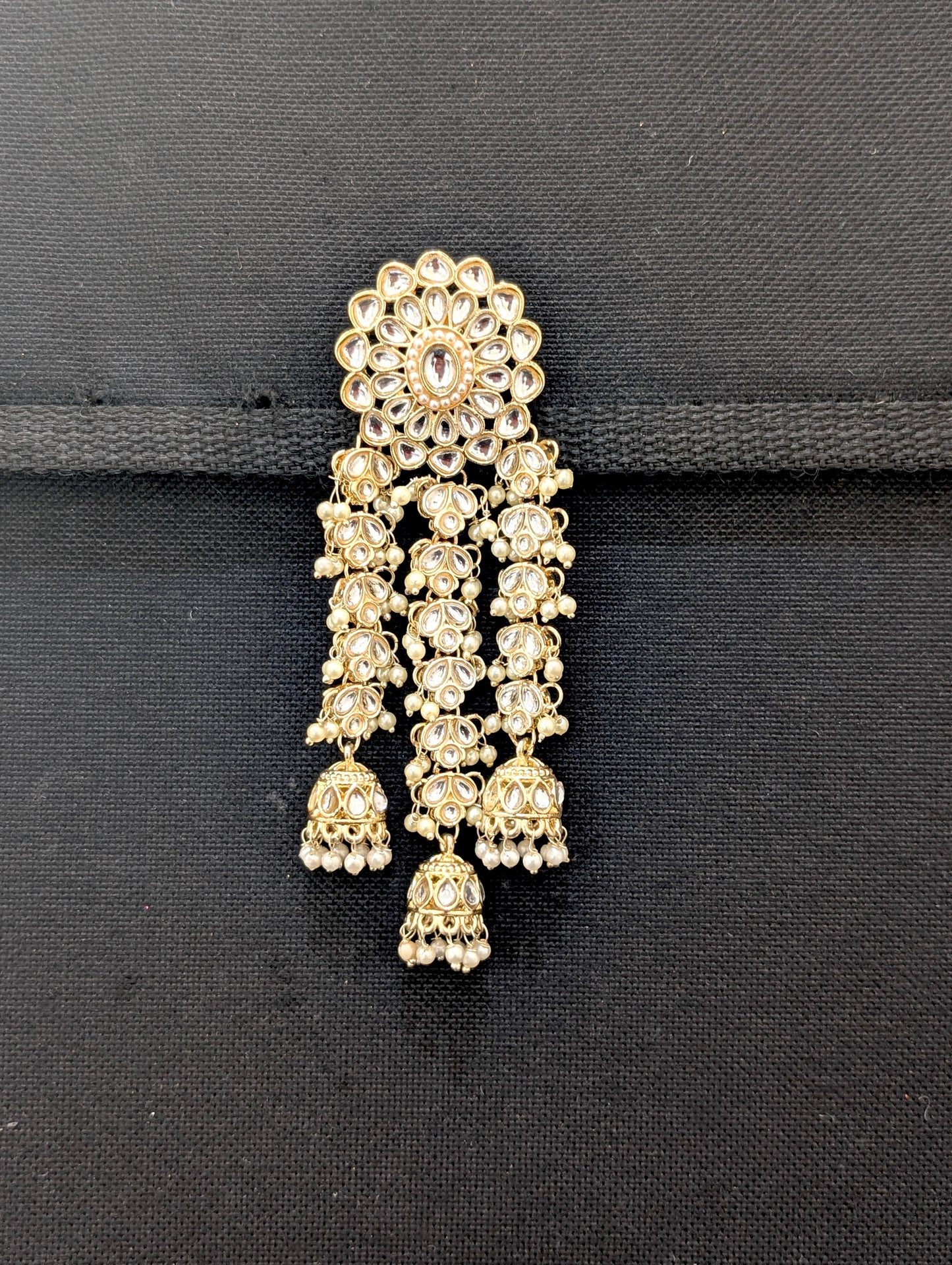 Kundan Bridal Clip on Hair brooch - D4