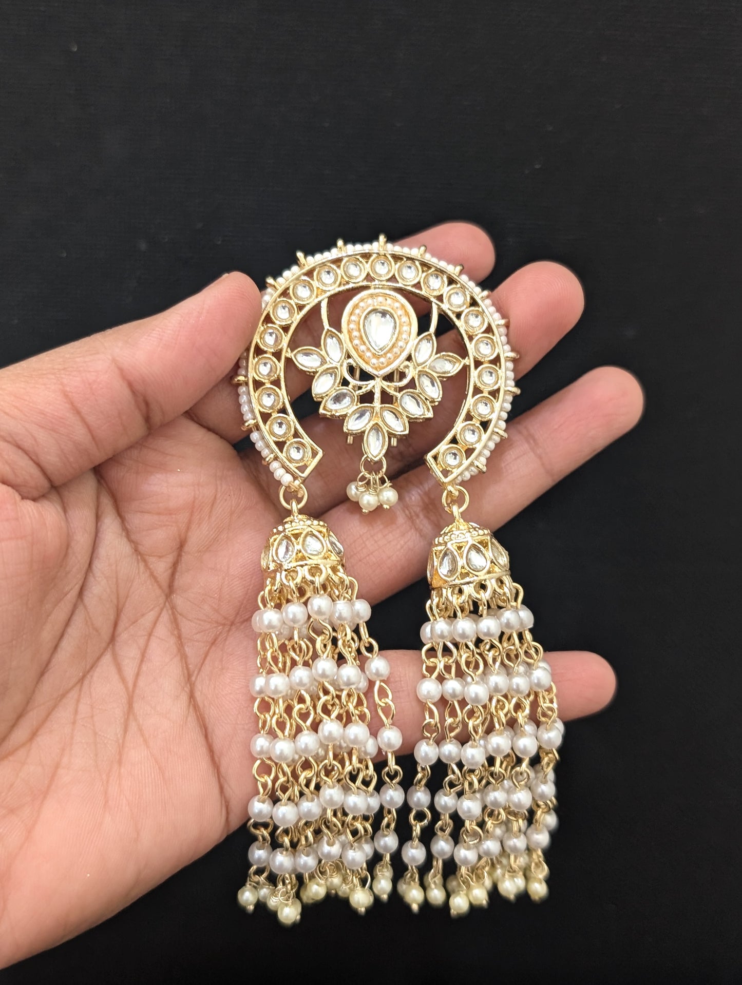 Kundan Bridal Clip on Hair brooch - D5