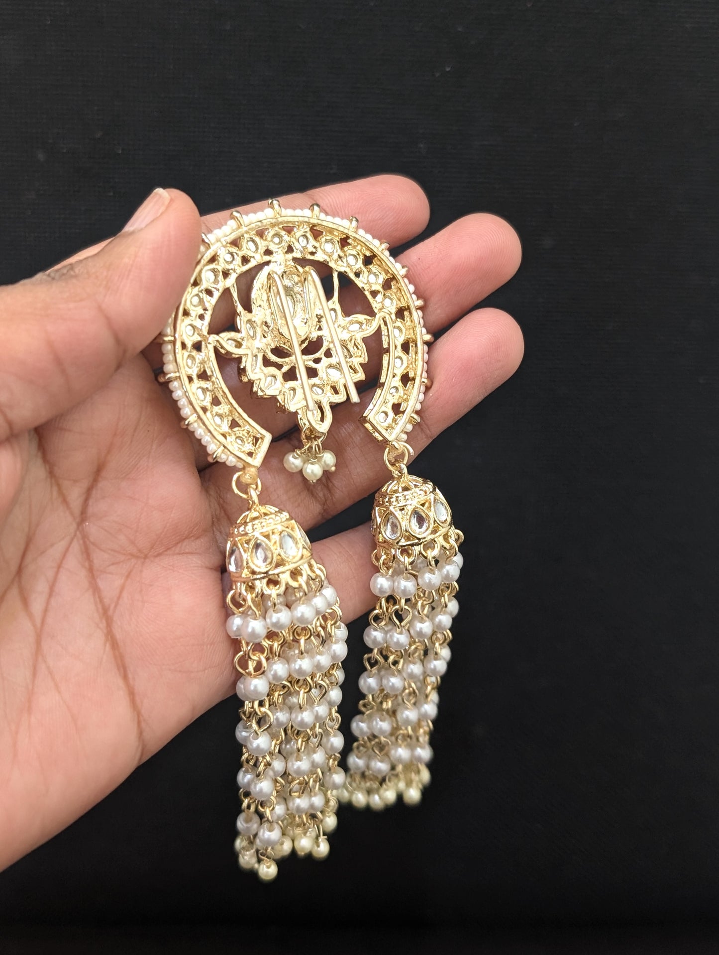 Kundan Bridal Clip on Hair brooch - D5