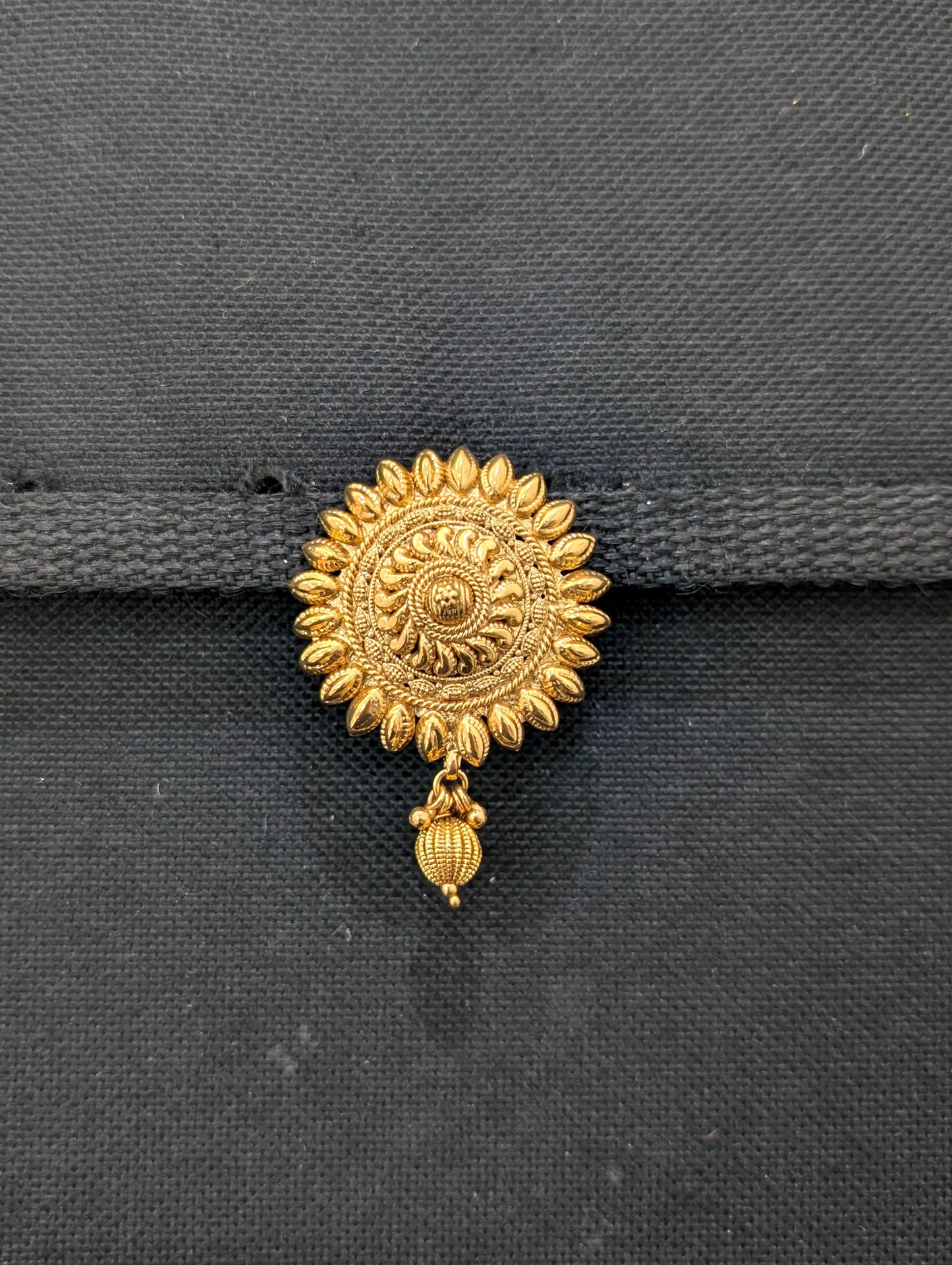 Gold plated Sunflower Clip on Hair Brooch