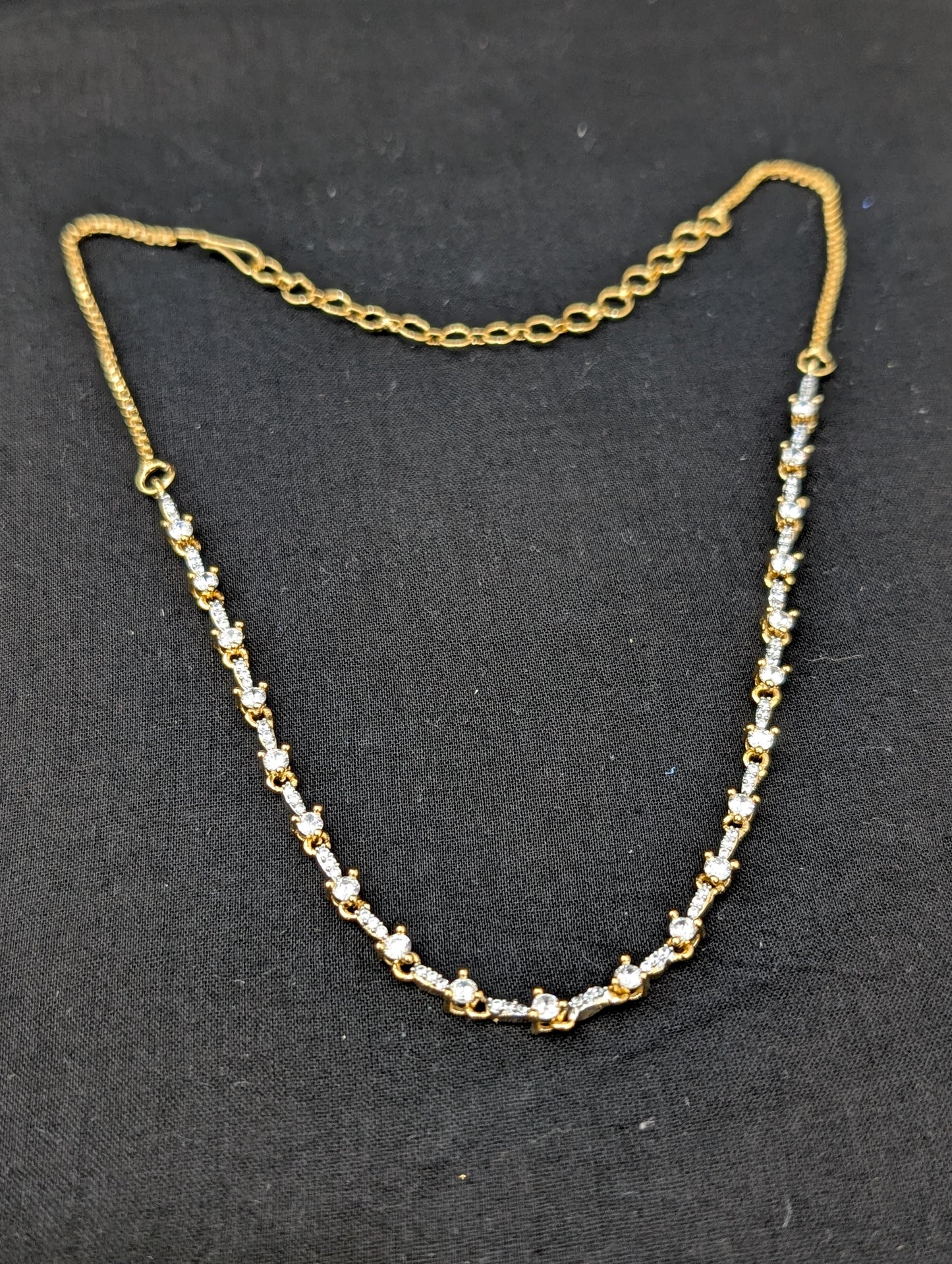 One gram gold plated Simple CZ necklace