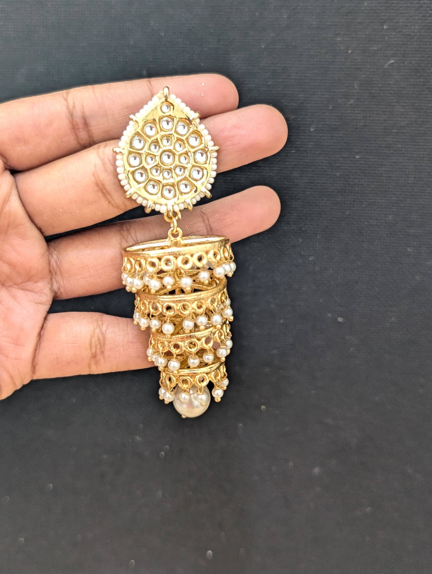 Light gold plated Aduku Jhumka Earrings