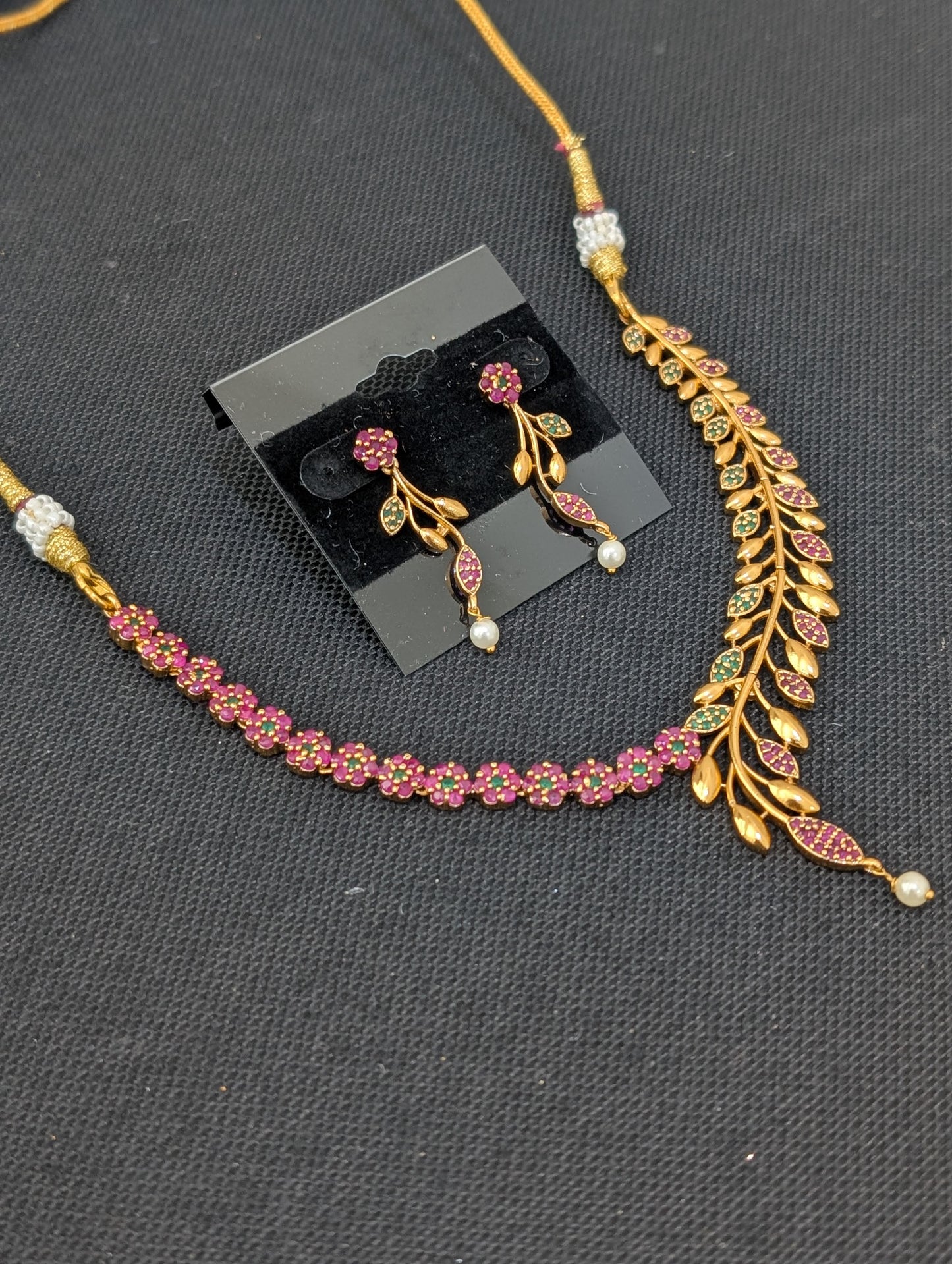 Half n half Antique Choker Necklace set