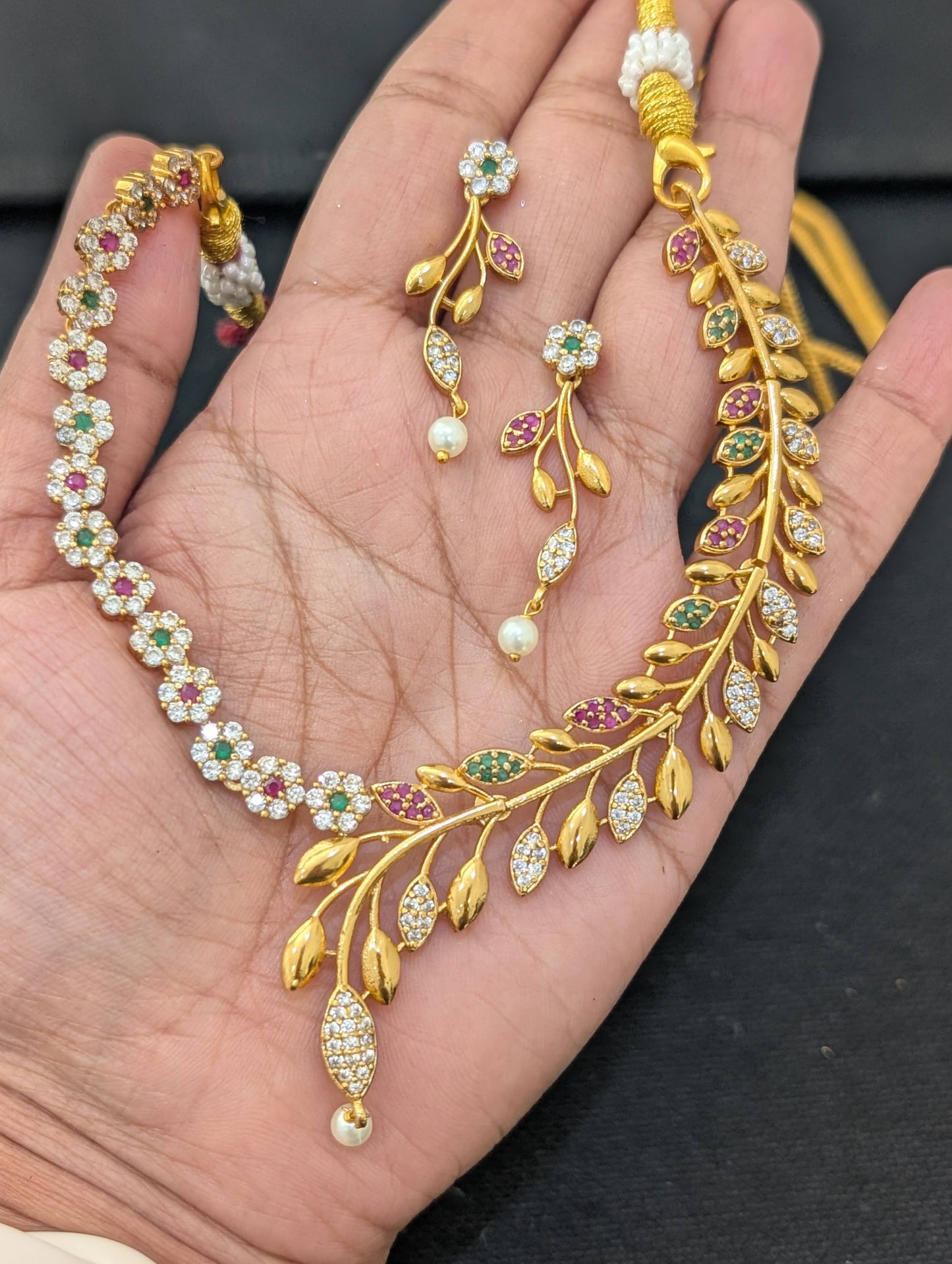 Half n half Antique Choker Necklace set