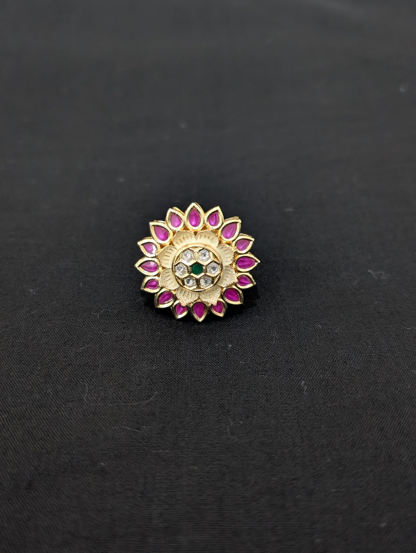 Flower Kundan stone adjustable Finger rings
