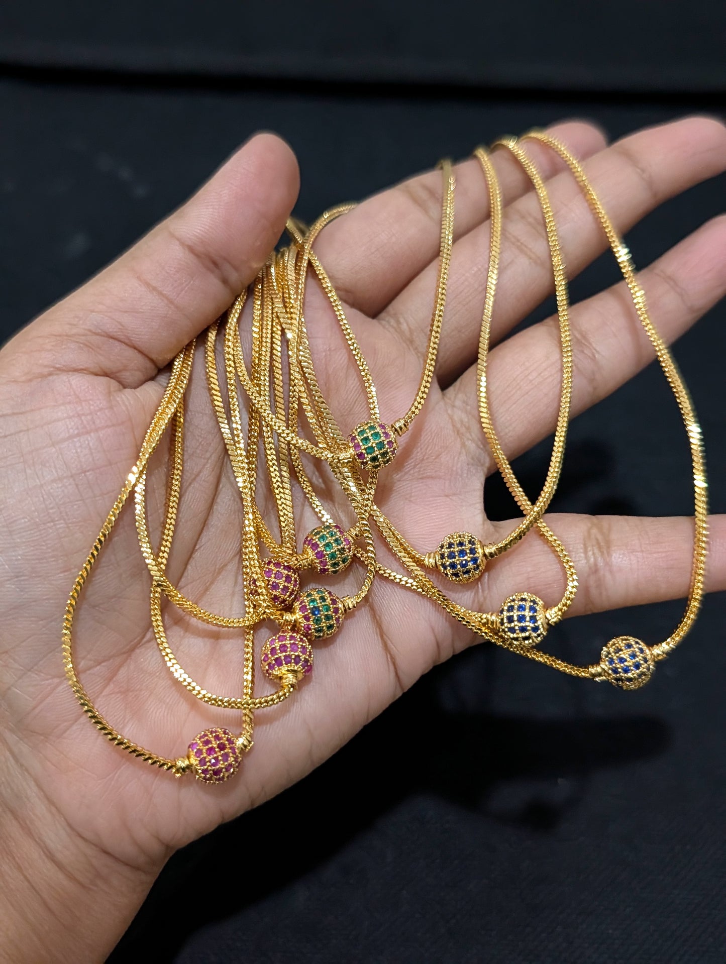 Micro gold plated CZ triple layer necklace