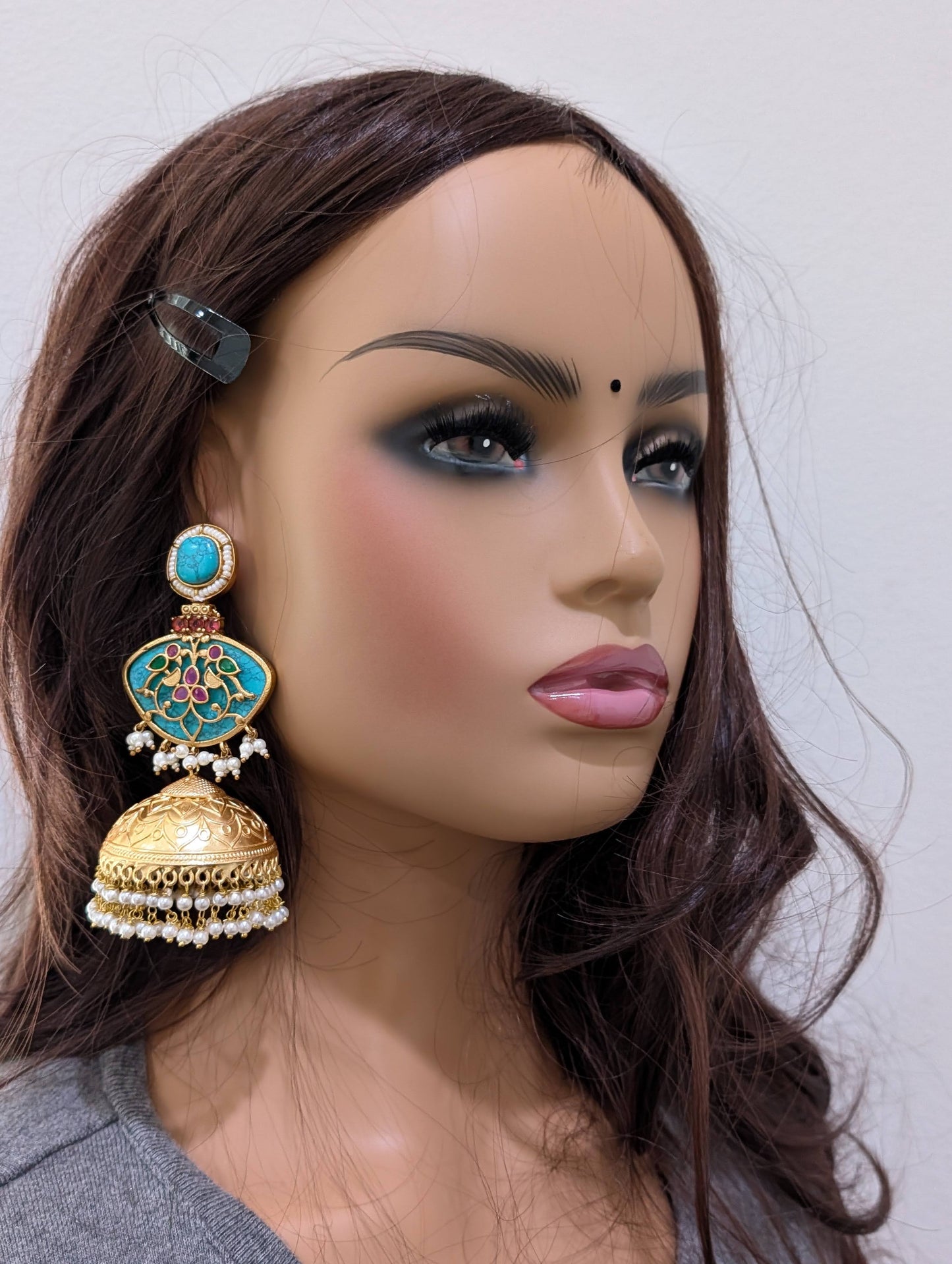 Unique XXL Size Colorful jhumka earrings